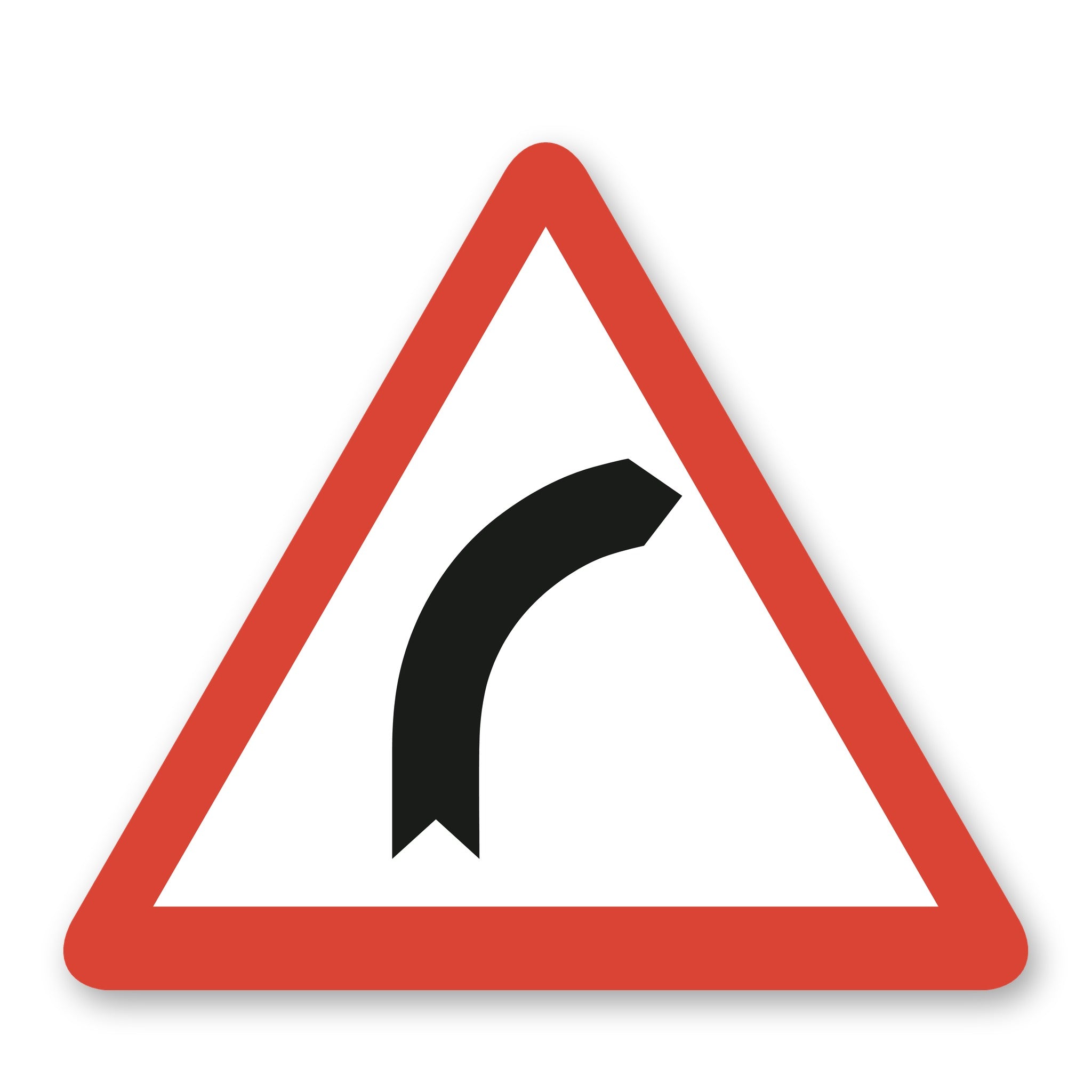 Kurve rechts Warnschild Alu-Verbund