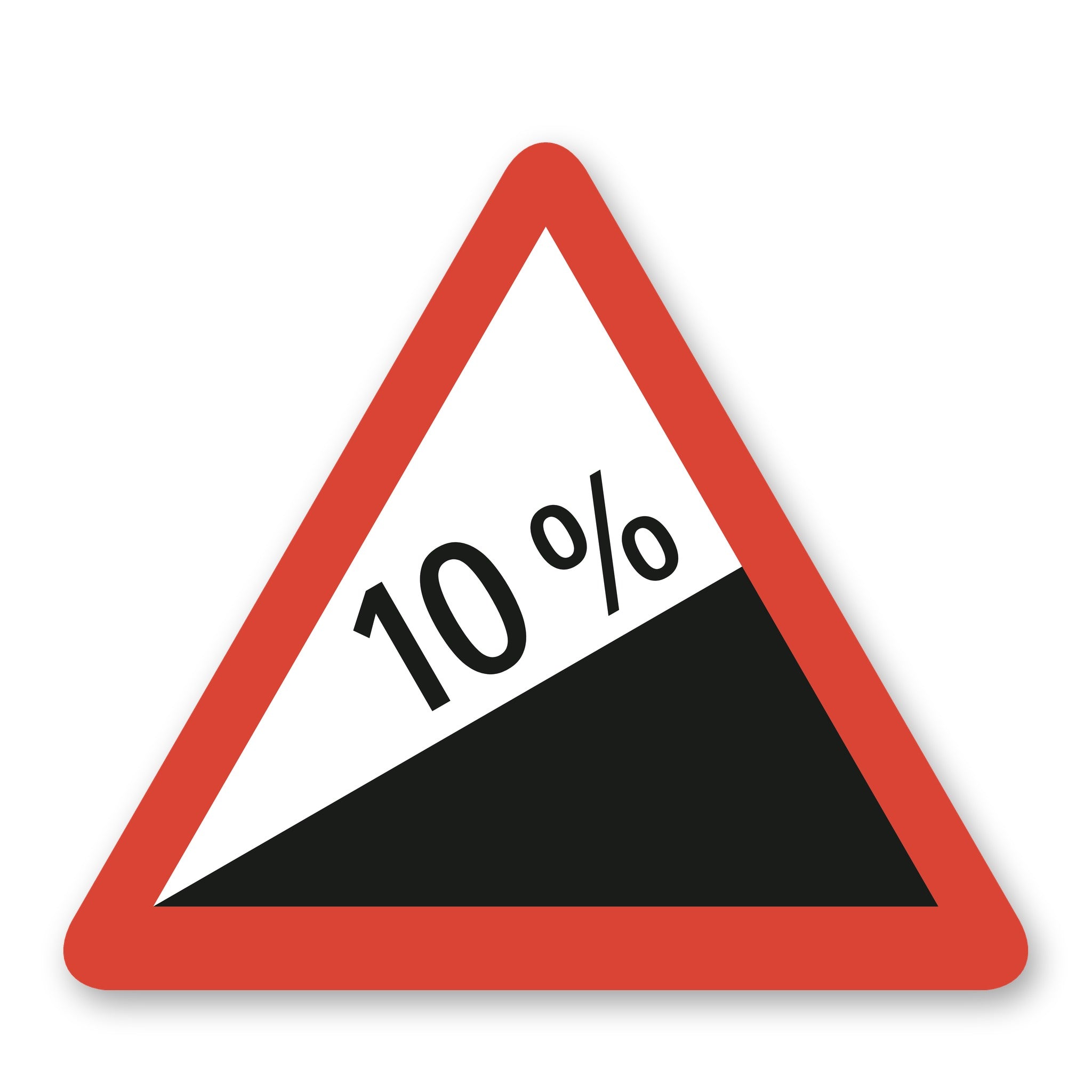 Starke Steigung 10 % Warnschild