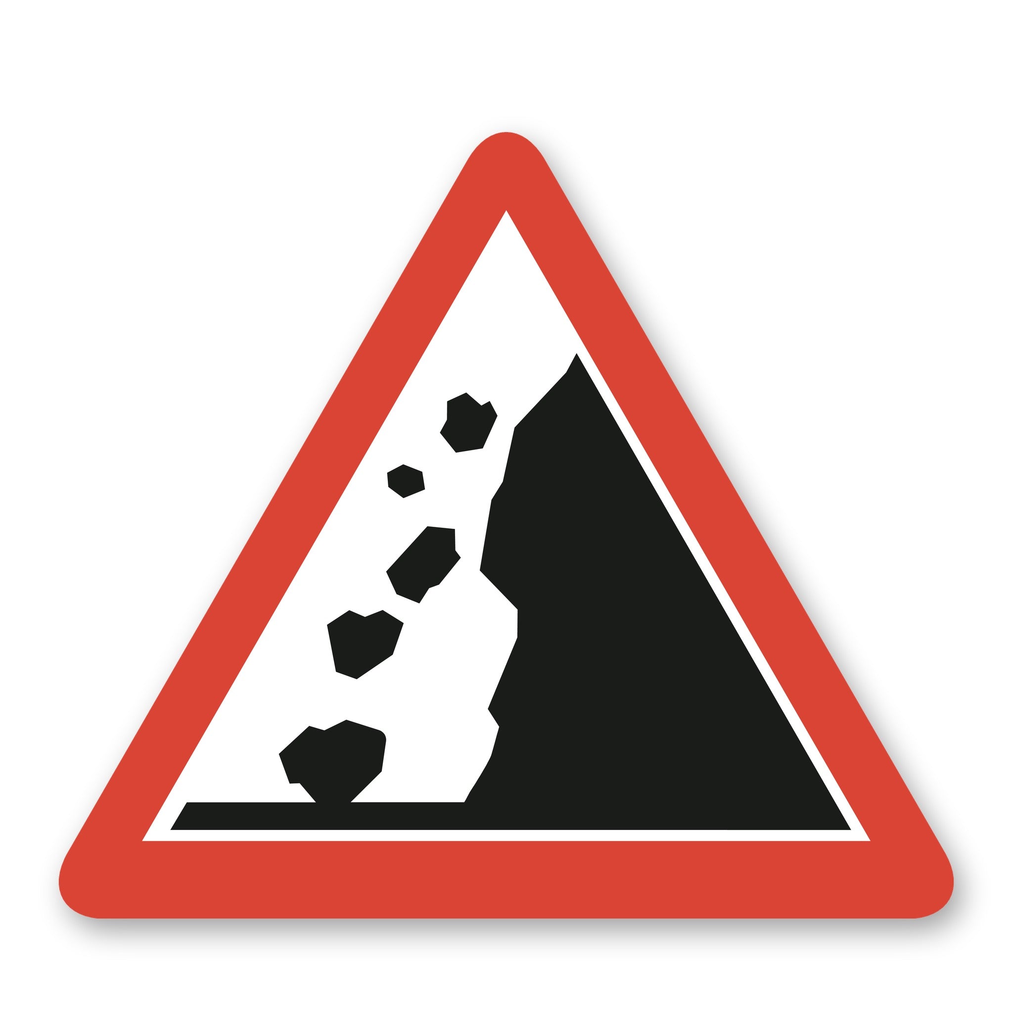 Steinschlag Warnschild