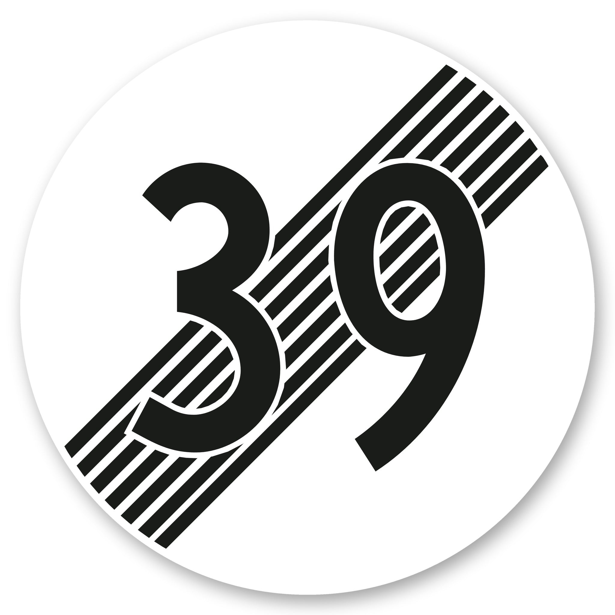 Ende der Höchstgeschwindigkeit 39 km/h Verkehrsschild Alu-Verbund