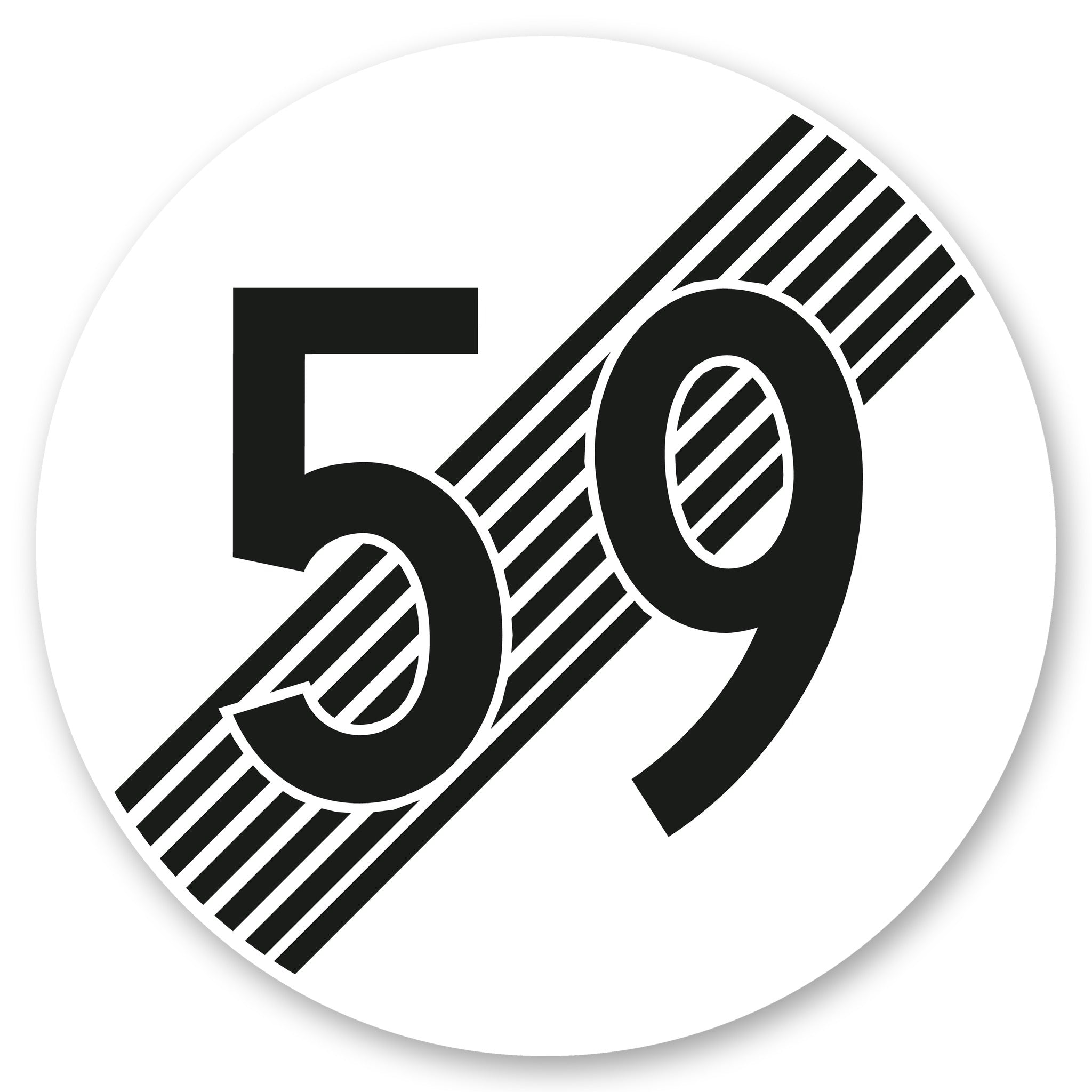 Ende der Höchstgeschwindigkeit 59 km/h