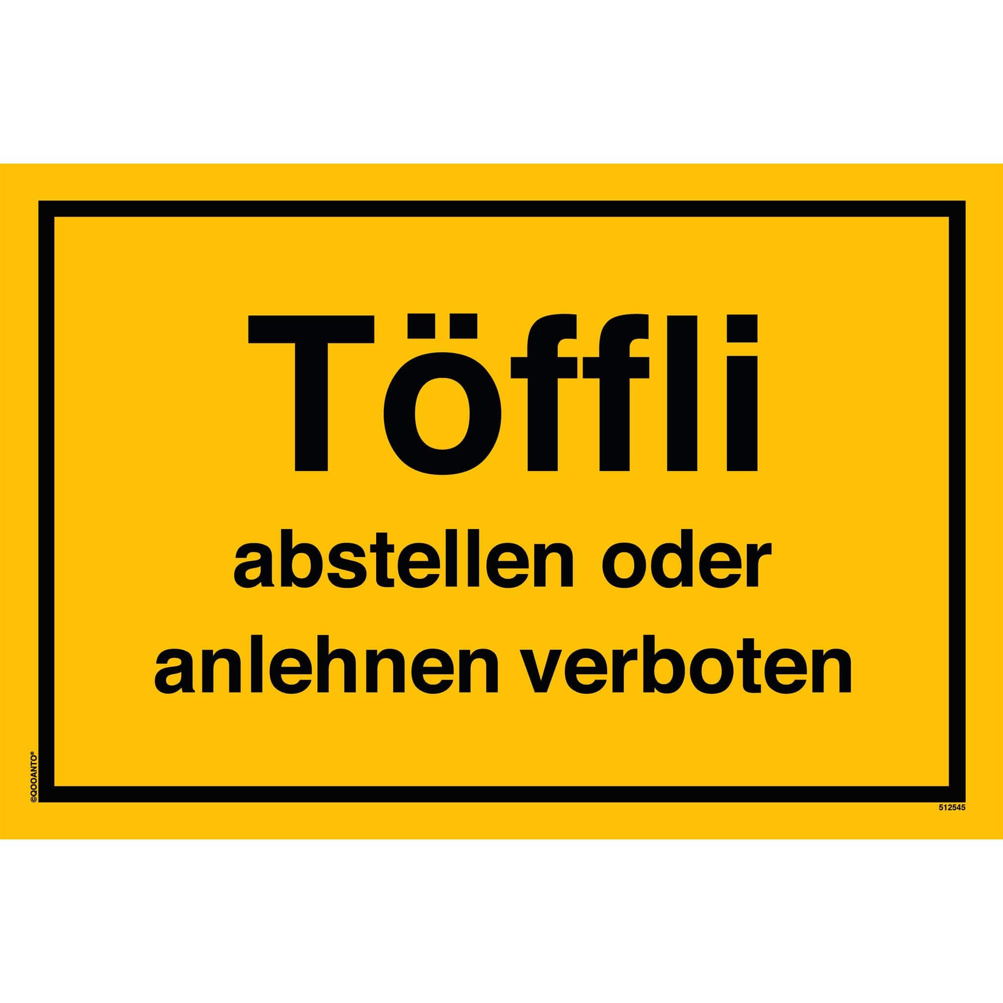Töffli abstellen oder anlehnen verboten, gelb, Schild