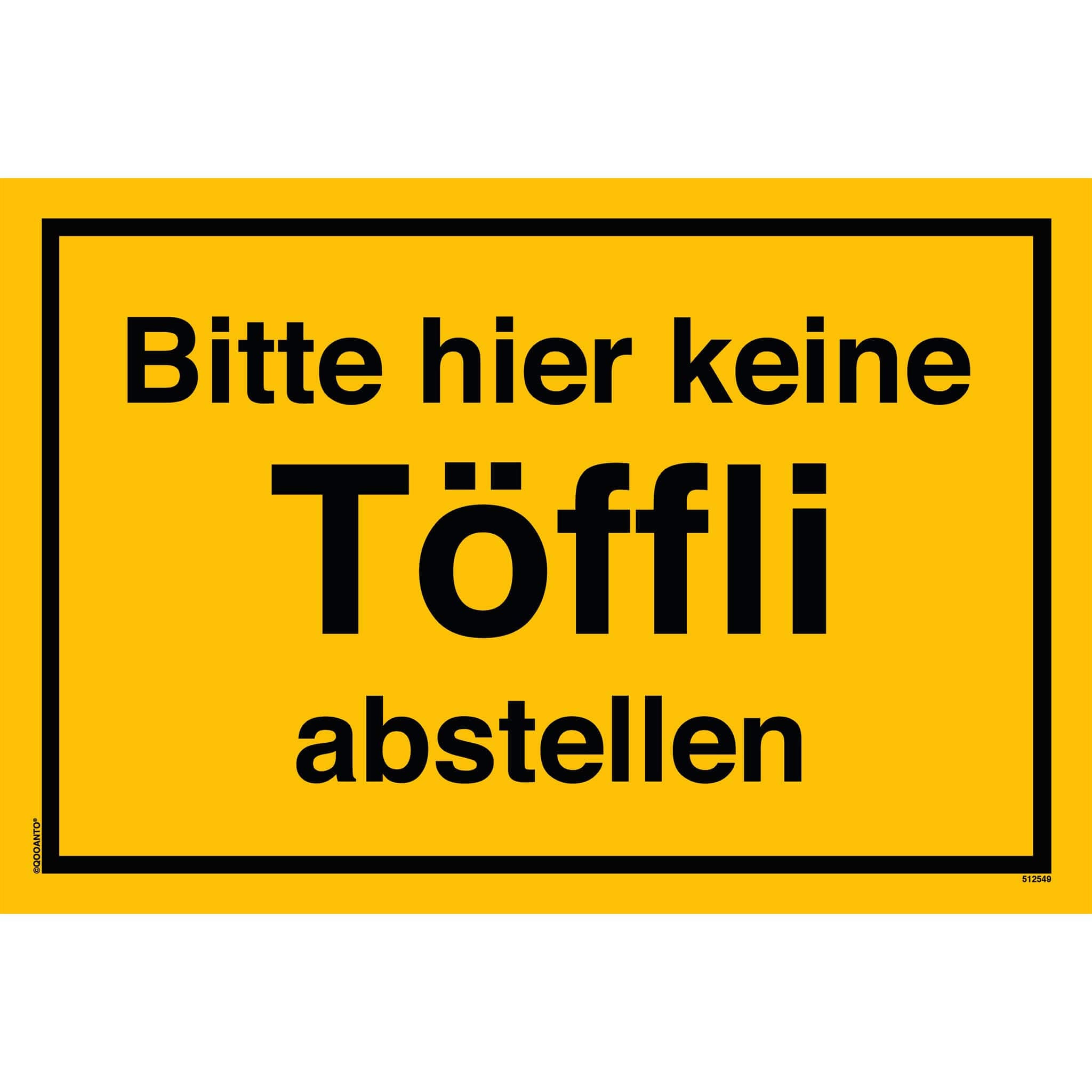 Bitte hier keine Töffli abstellen, gelb, Schild