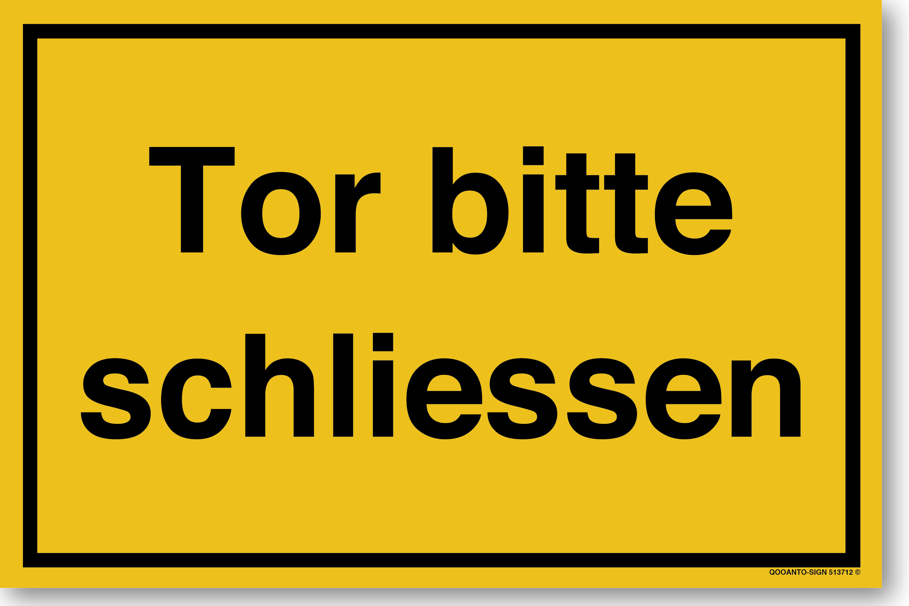 Tor bitte schliessen, gelb, Schild oder Aufkleber