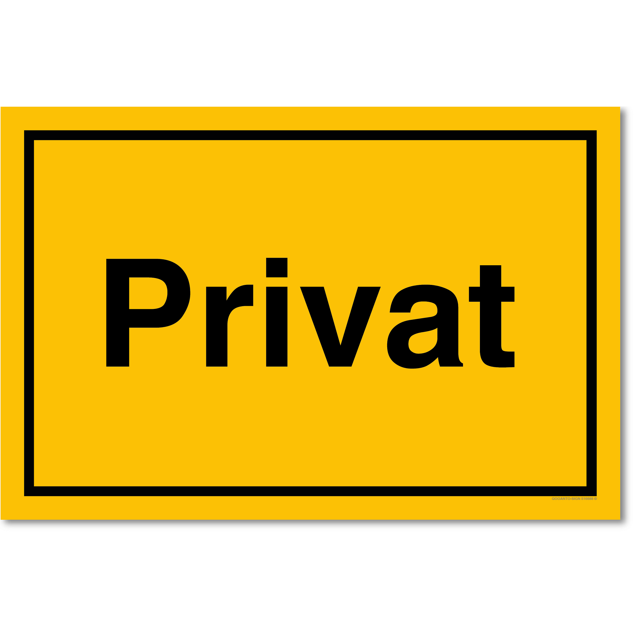 Privat, gelb, Schild