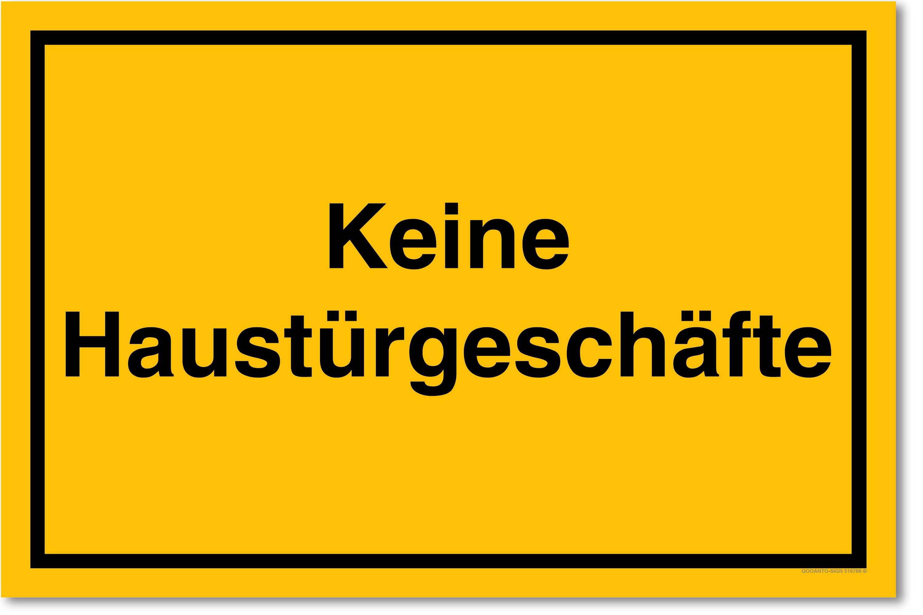 Keine Haustürgeschäfte Schild aus 3 mm starkem Alu-Verbund (UV- und wetterfest)