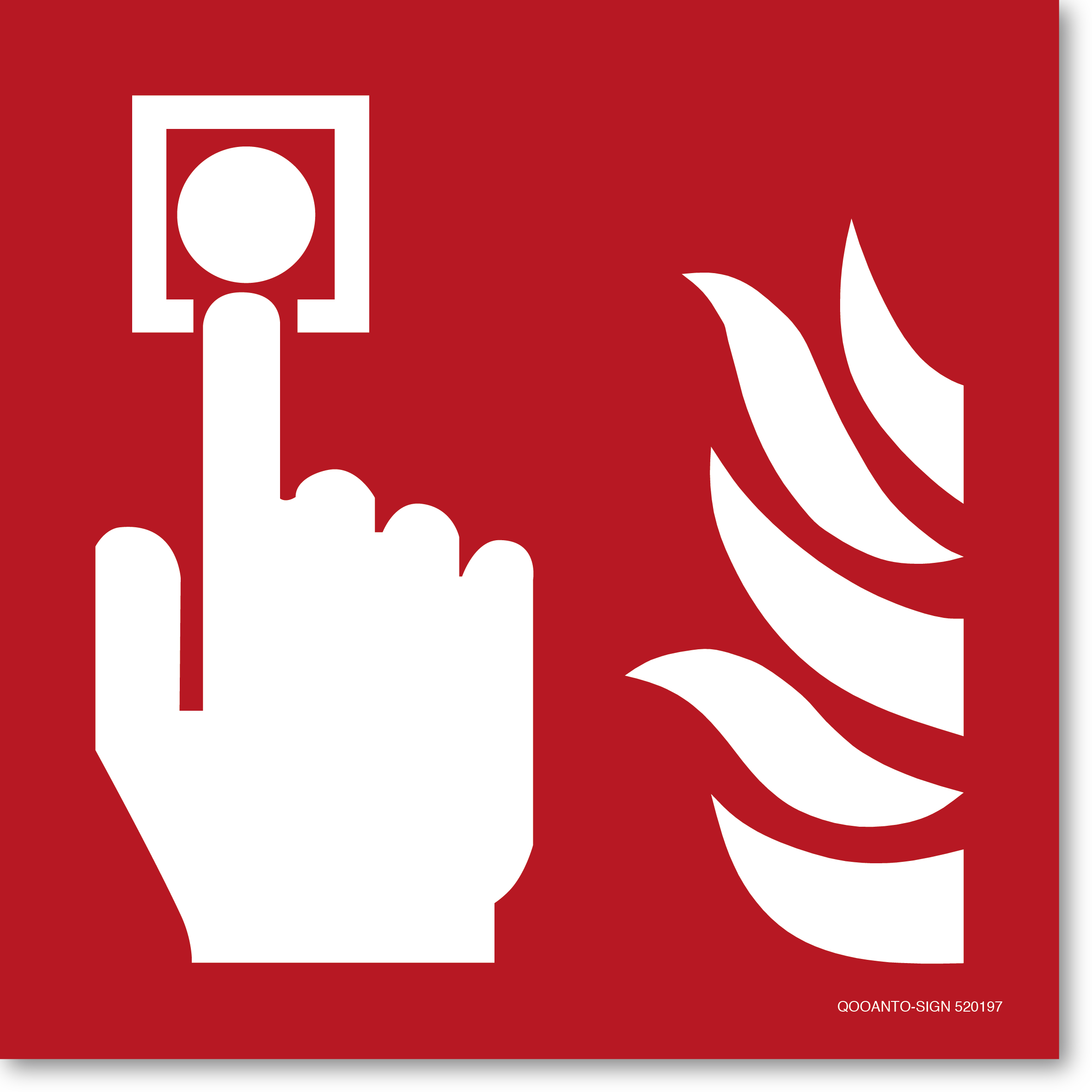 Brandmelder, Schild oder Aufkleber