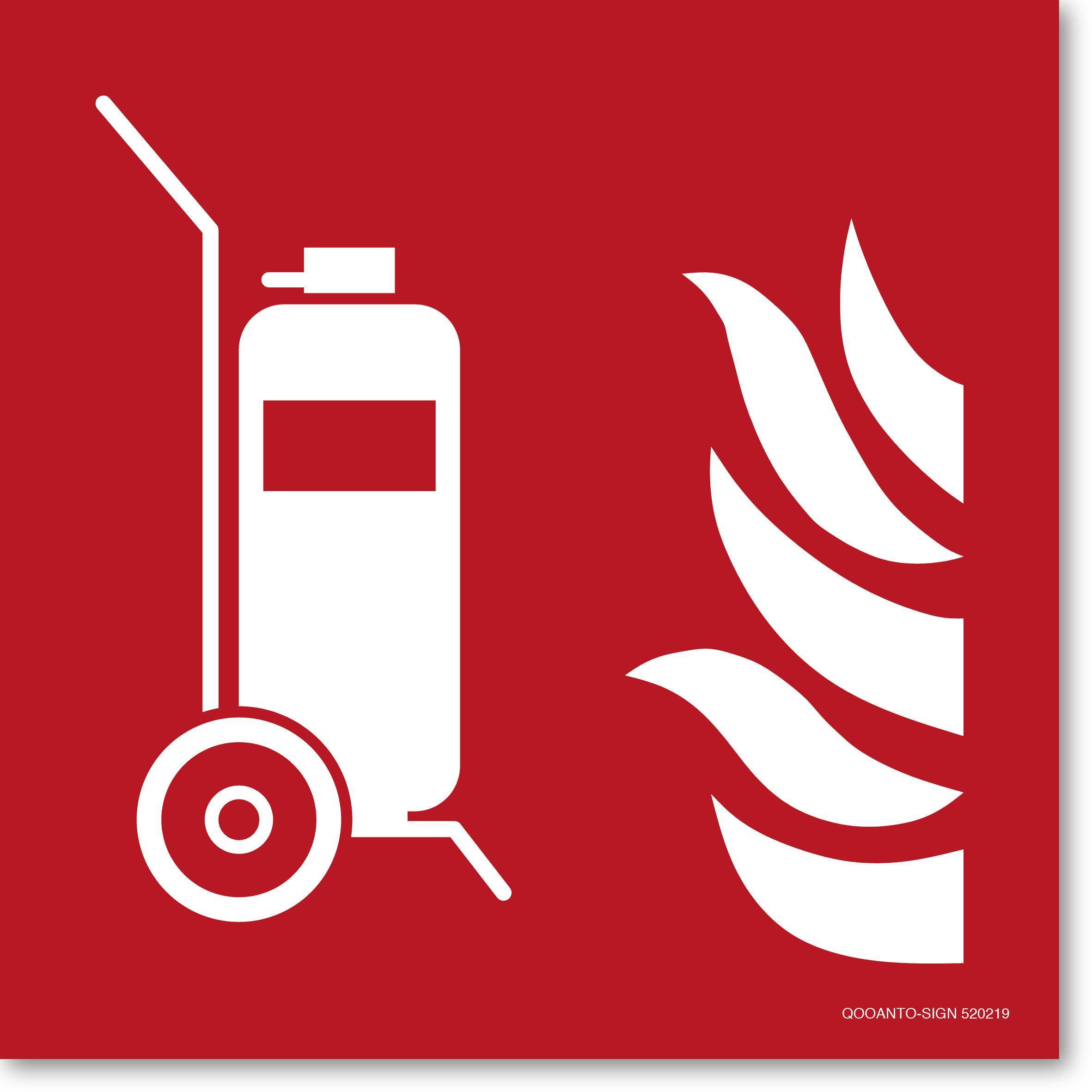 Fahrbarer Feuerlöscher, Schild oder Aufkleber