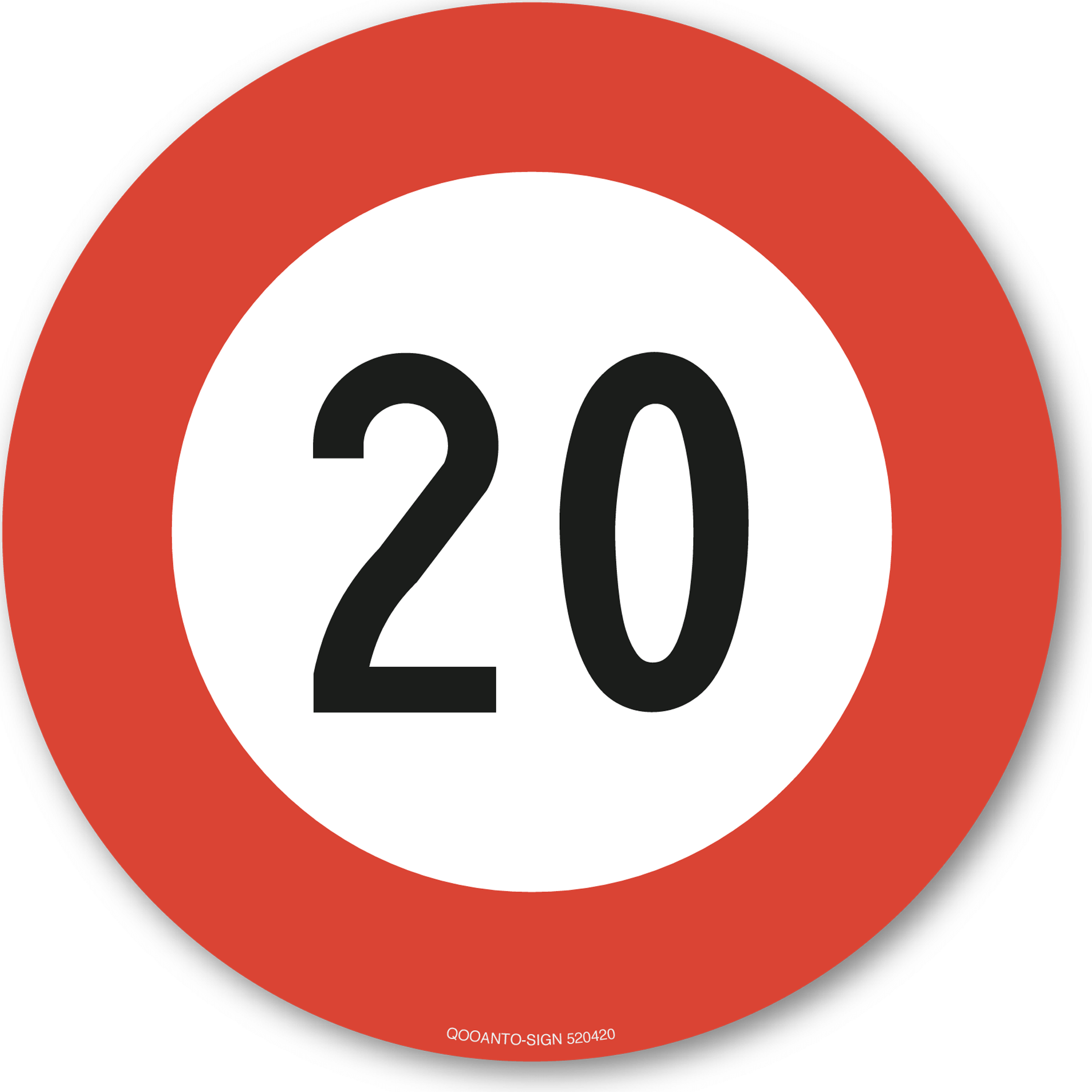 Höchstgeschwindigkeit - 20, Schild oder Aufkleber
