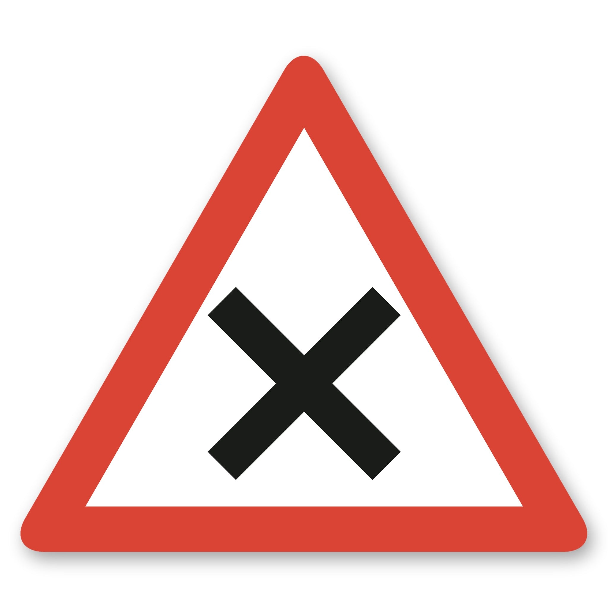 Verzweigung mit Rechtsvortritt Warnschild Vorschau
