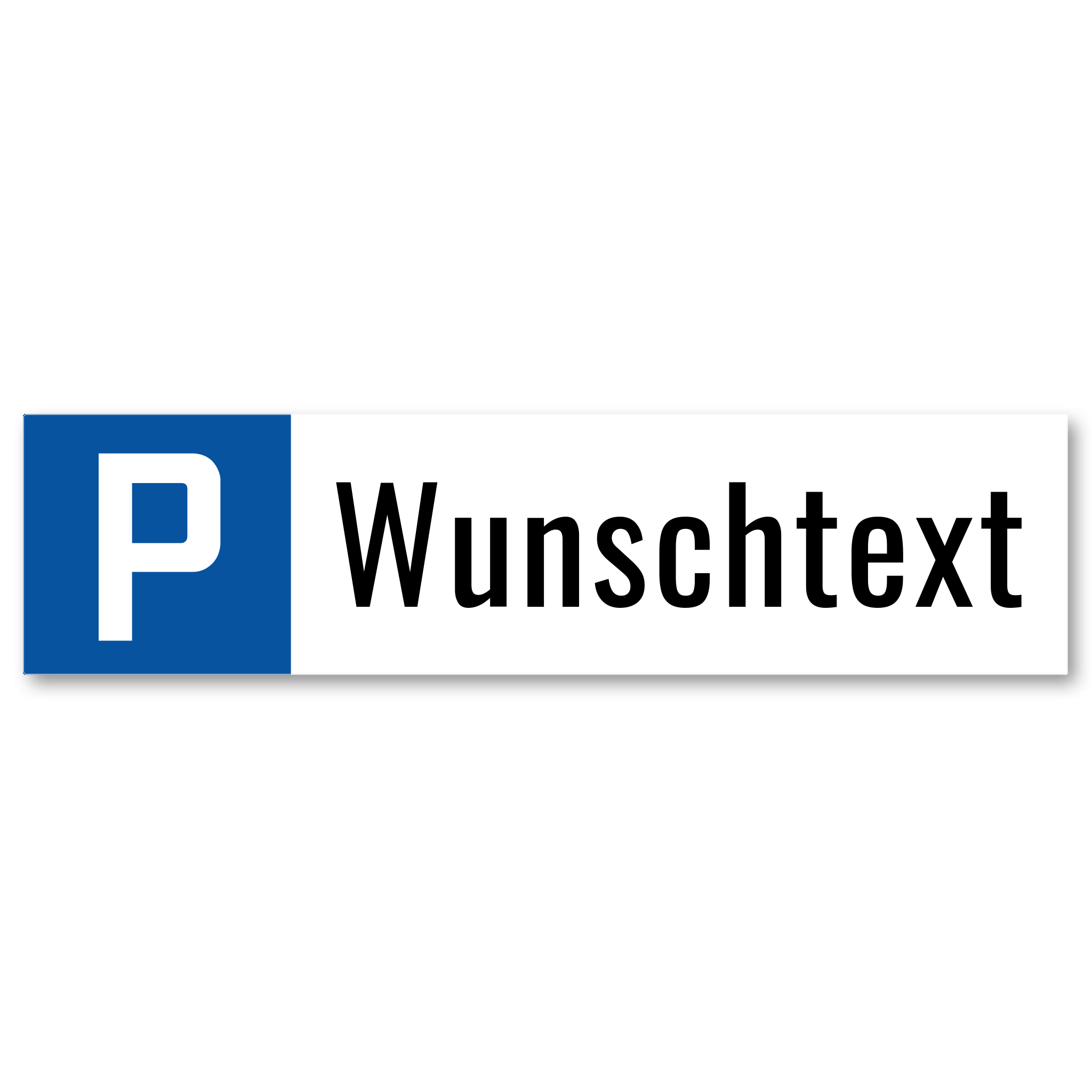 Selbst gestalten | Parkplatzschild mit Wunschtext aus 3 mm starkem Alu-Verbund (UV- und wetterfest)