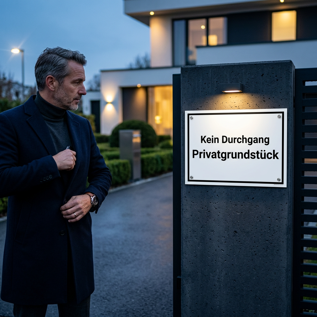 Kein Durchgang Privatgrundstück Schild aus 3 mm starkem Alu-Verbund (UV- und wetterfest)