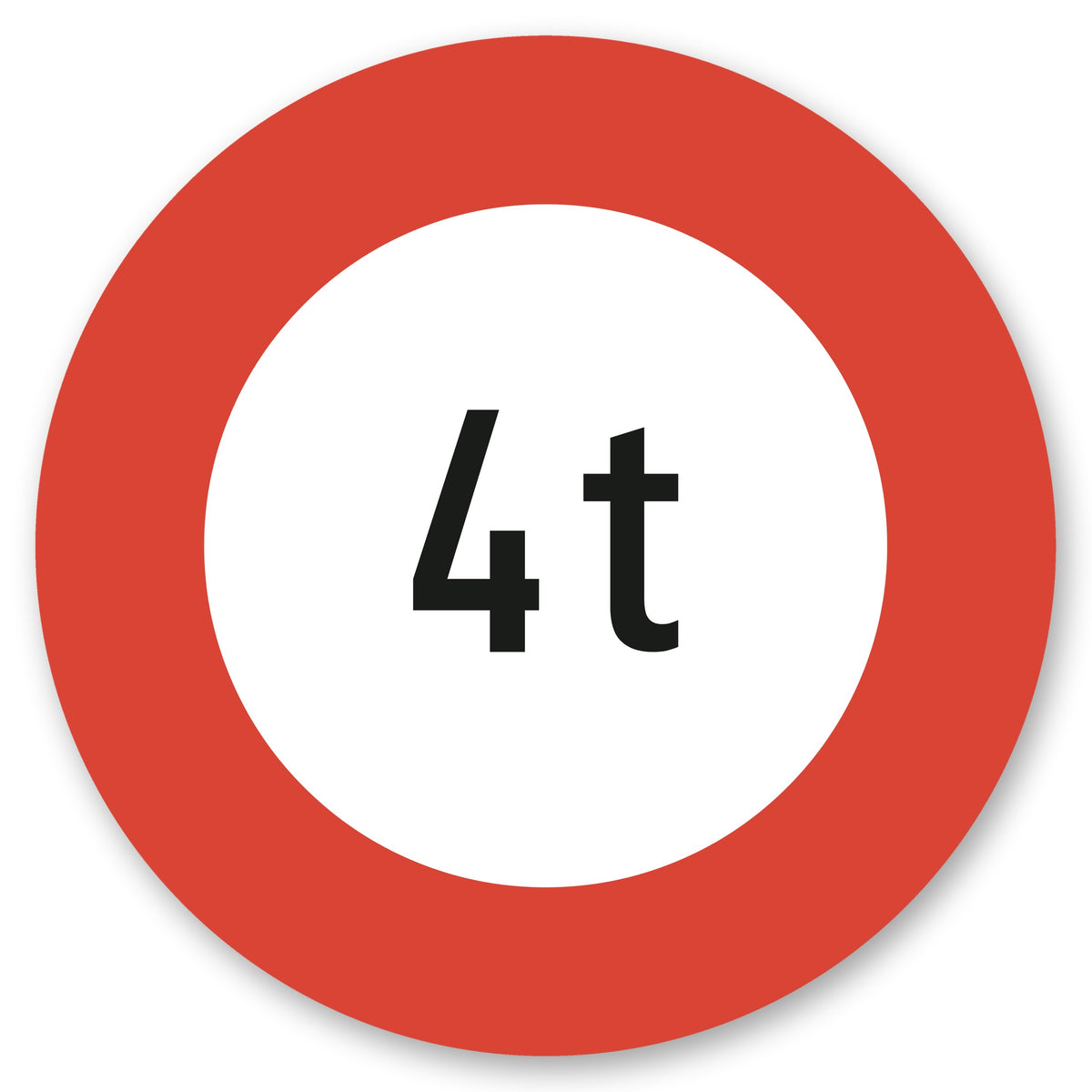 Höchstgewicht 4 t Verkehrsschild rund, Alu-Verbund
