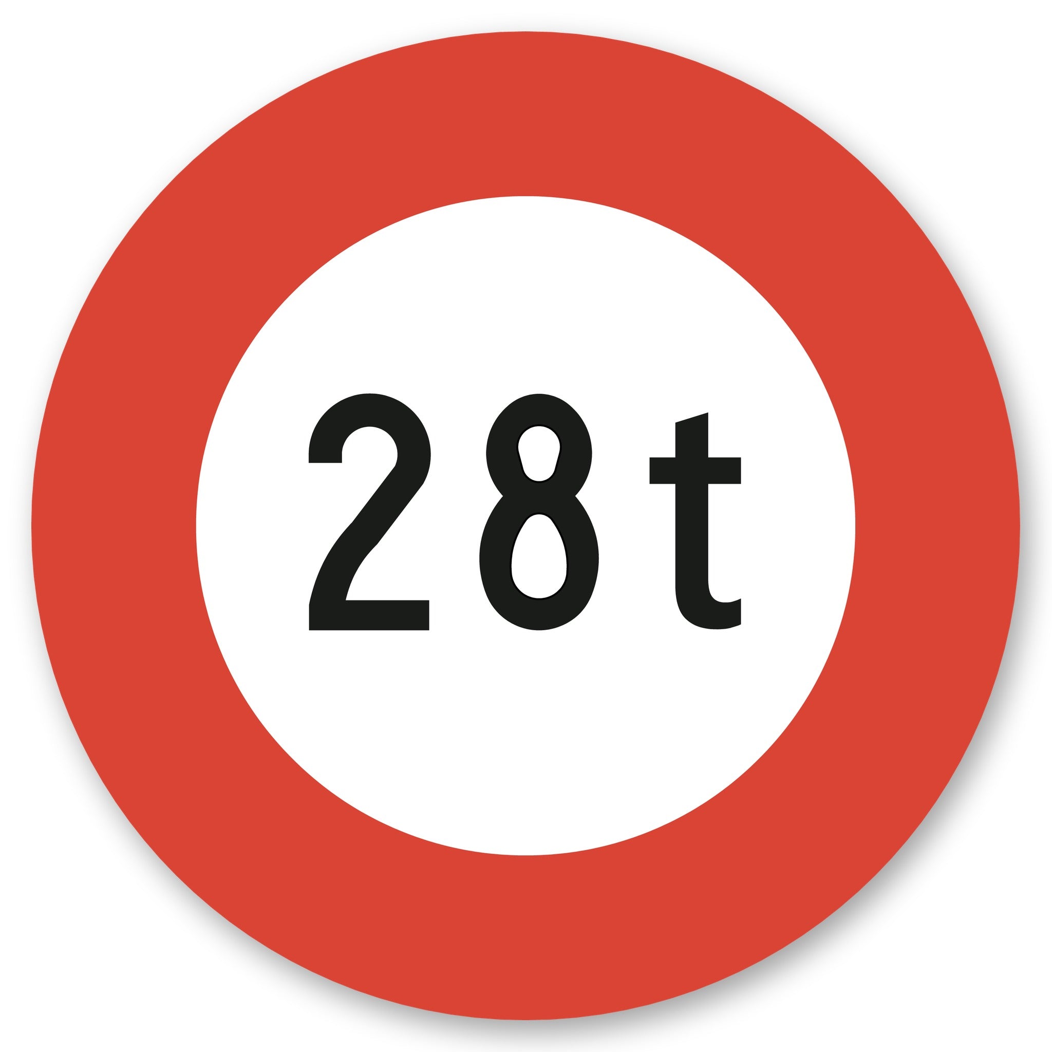 Höchstgewicht 28 t Schild