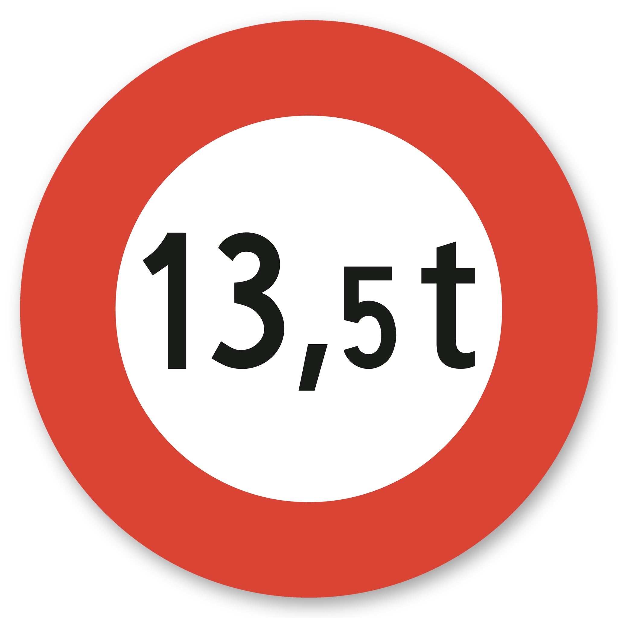 Höchstgewicht 13,5 t Schild rund, Alu-Verbund