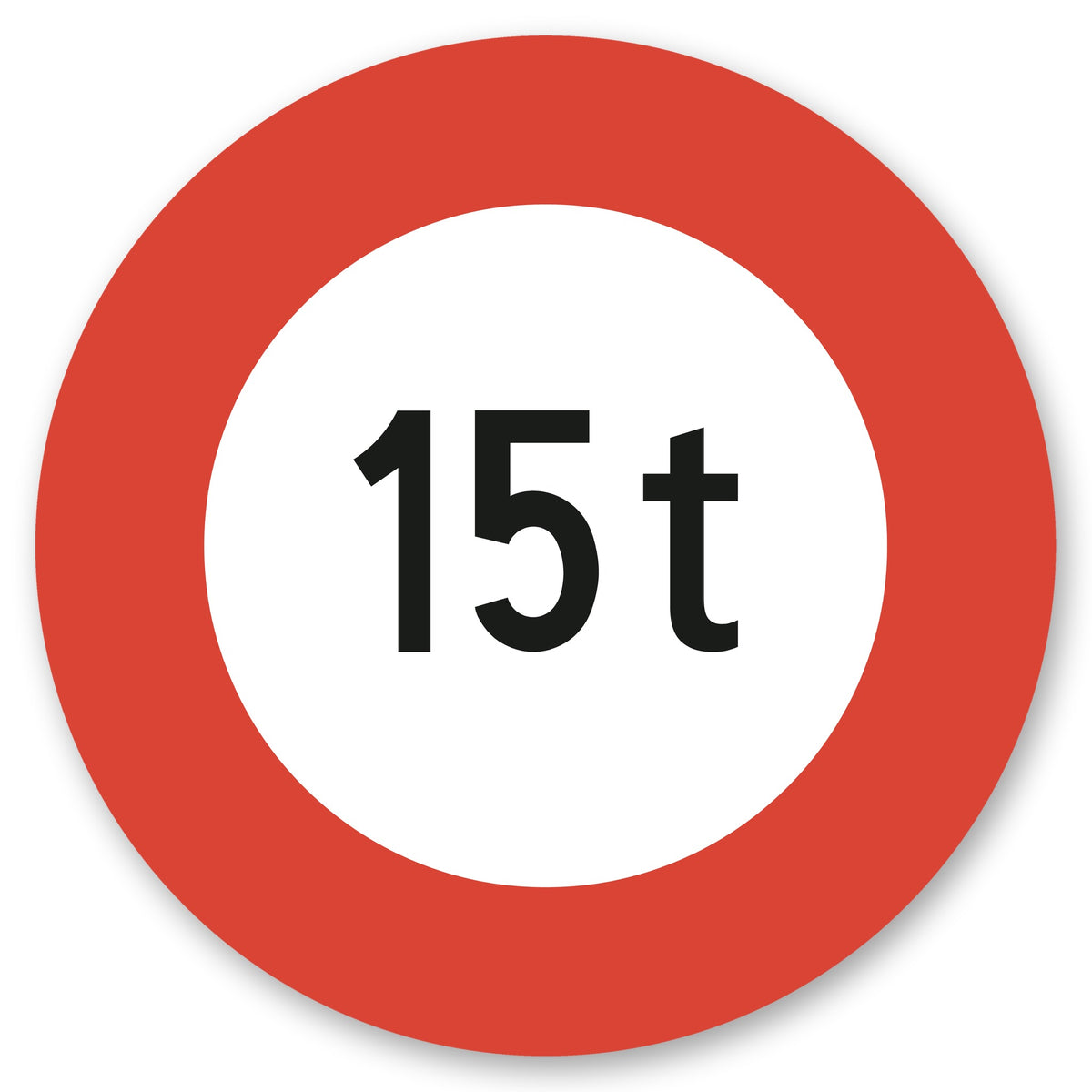 Höchstgewicht 15 t Schild