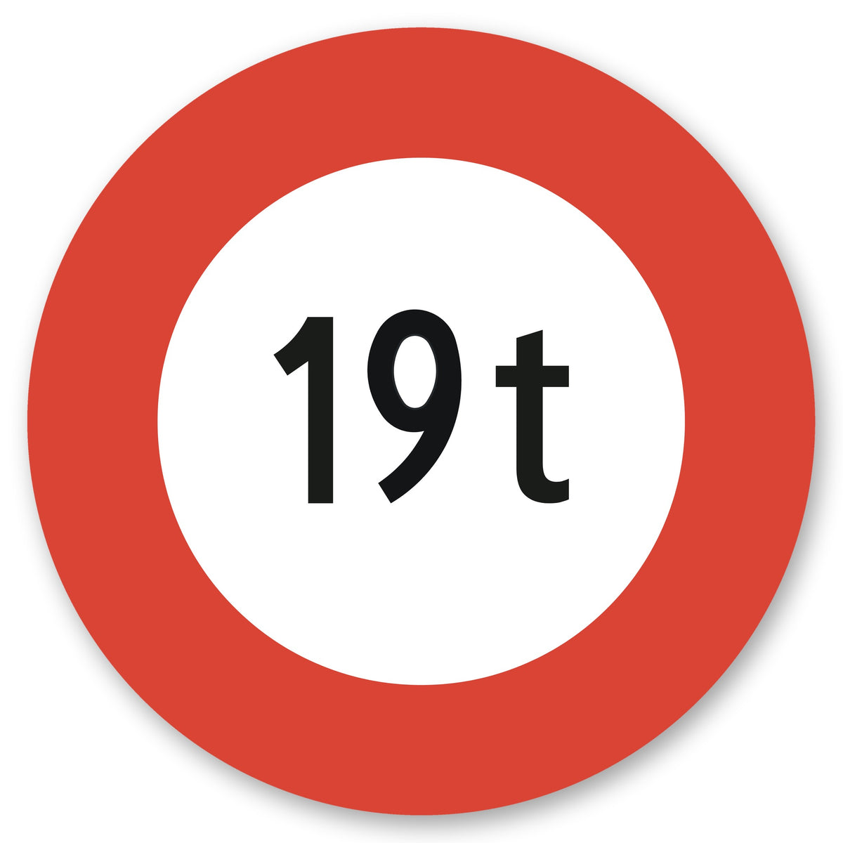 Höchstgewicht 19 t Schild