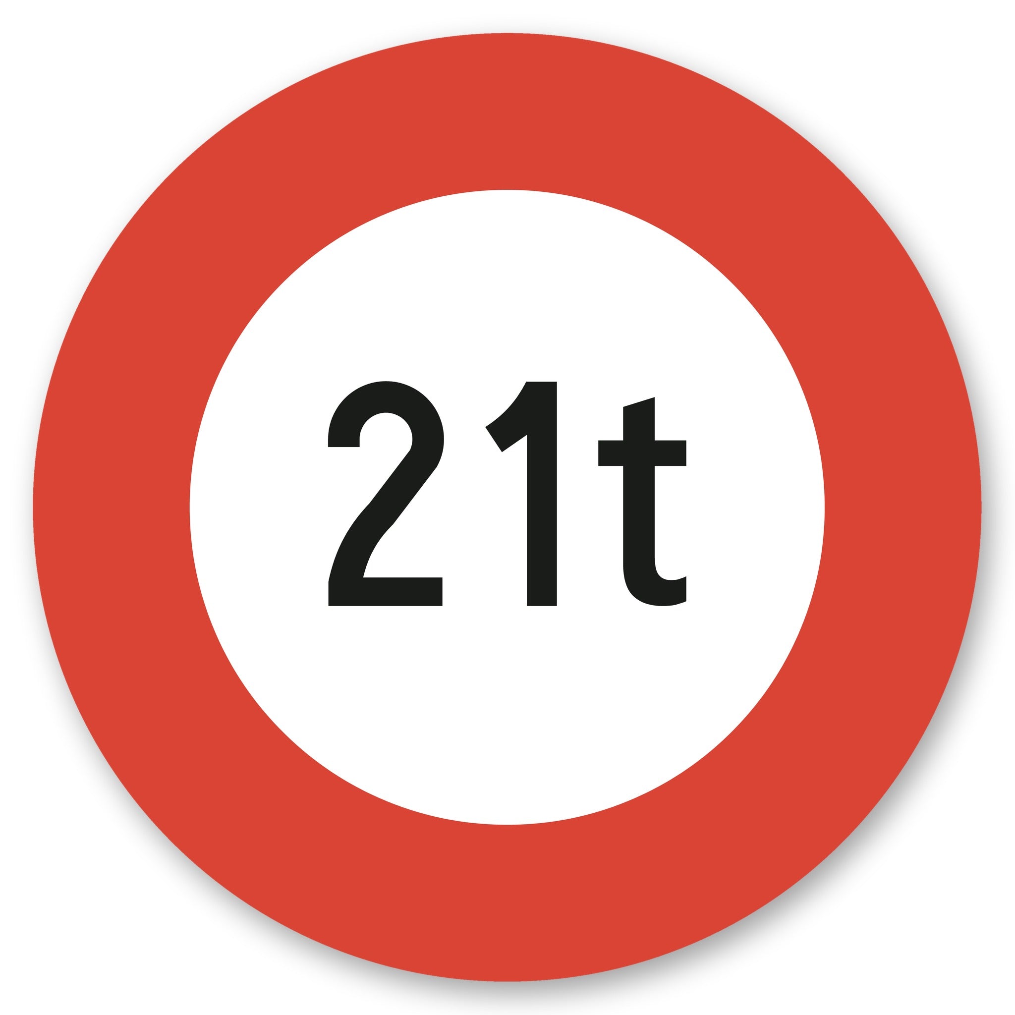 Höchstgewicht 21 t Schild