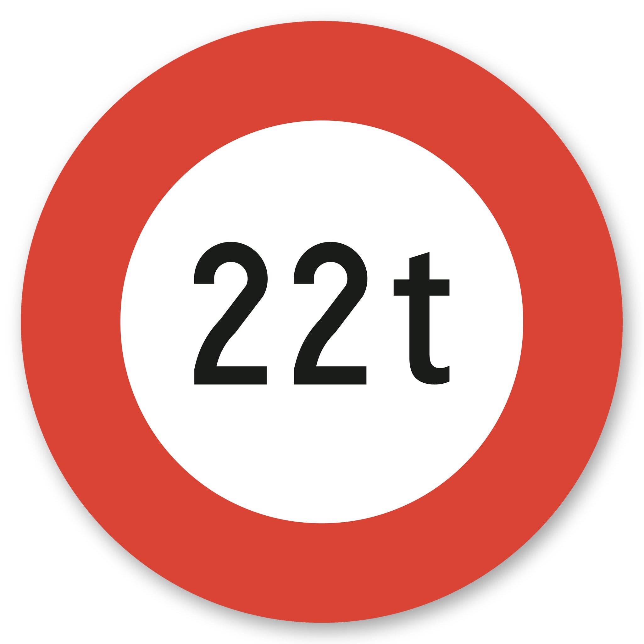 Höchstgewicht 22 t Schild