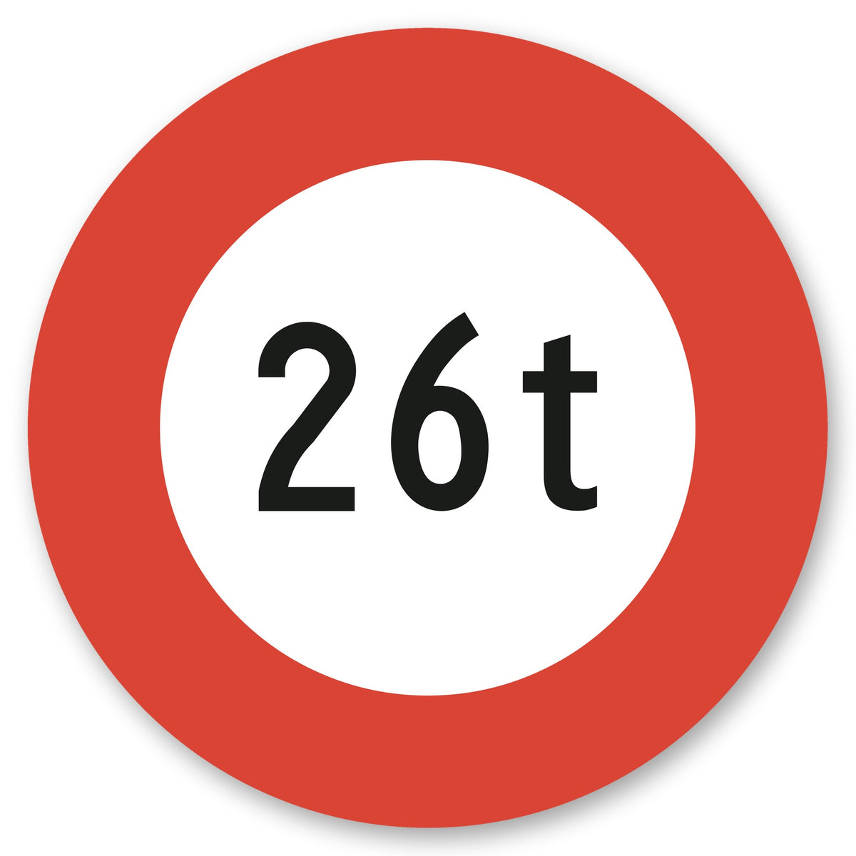 Höchstgewicht 26 t Schild