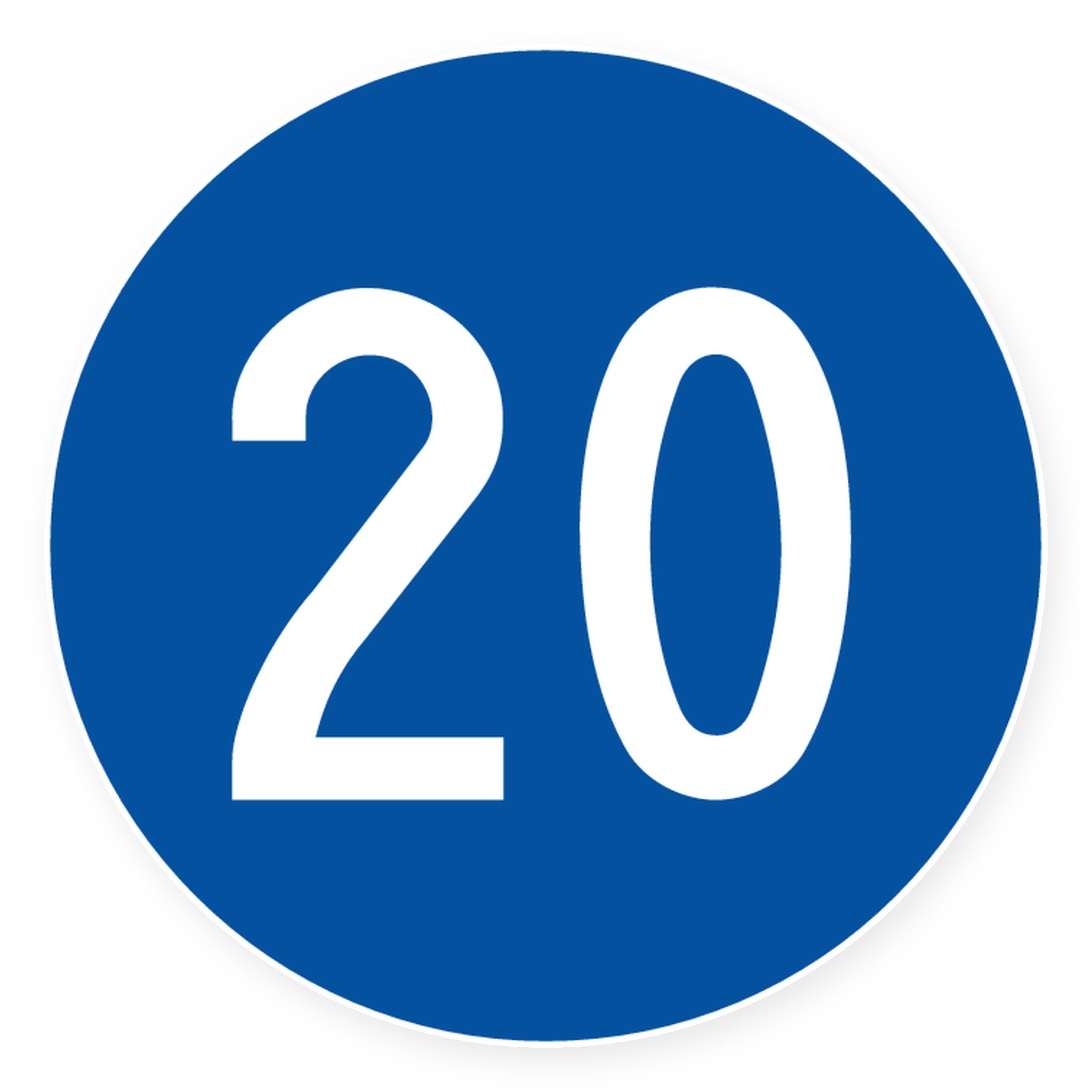 Mindestgeschwindigkeit 20 rundes Verkehrsschild aus 3 mm Alu-Verbund