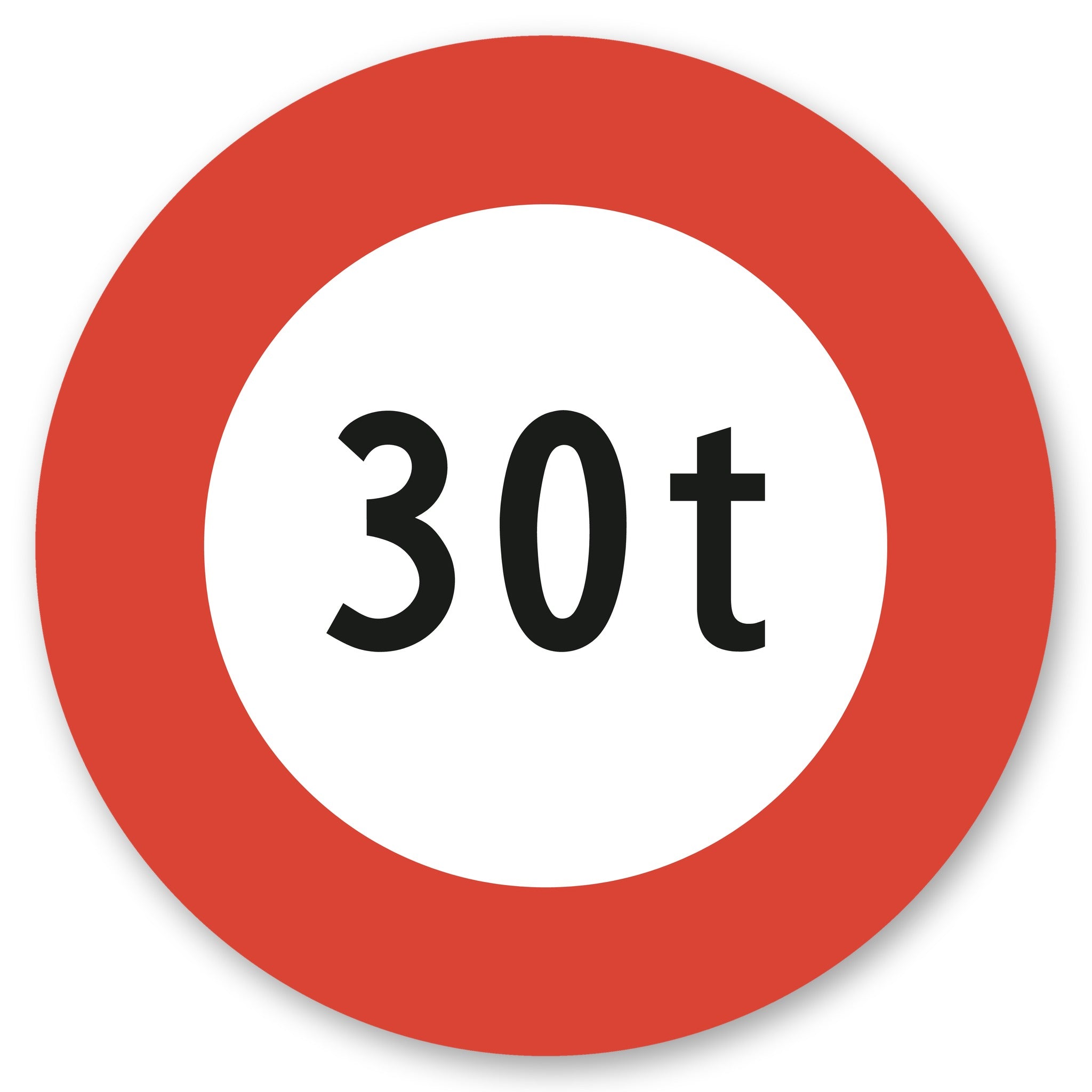 Höchstgewicht 30 t Schild
