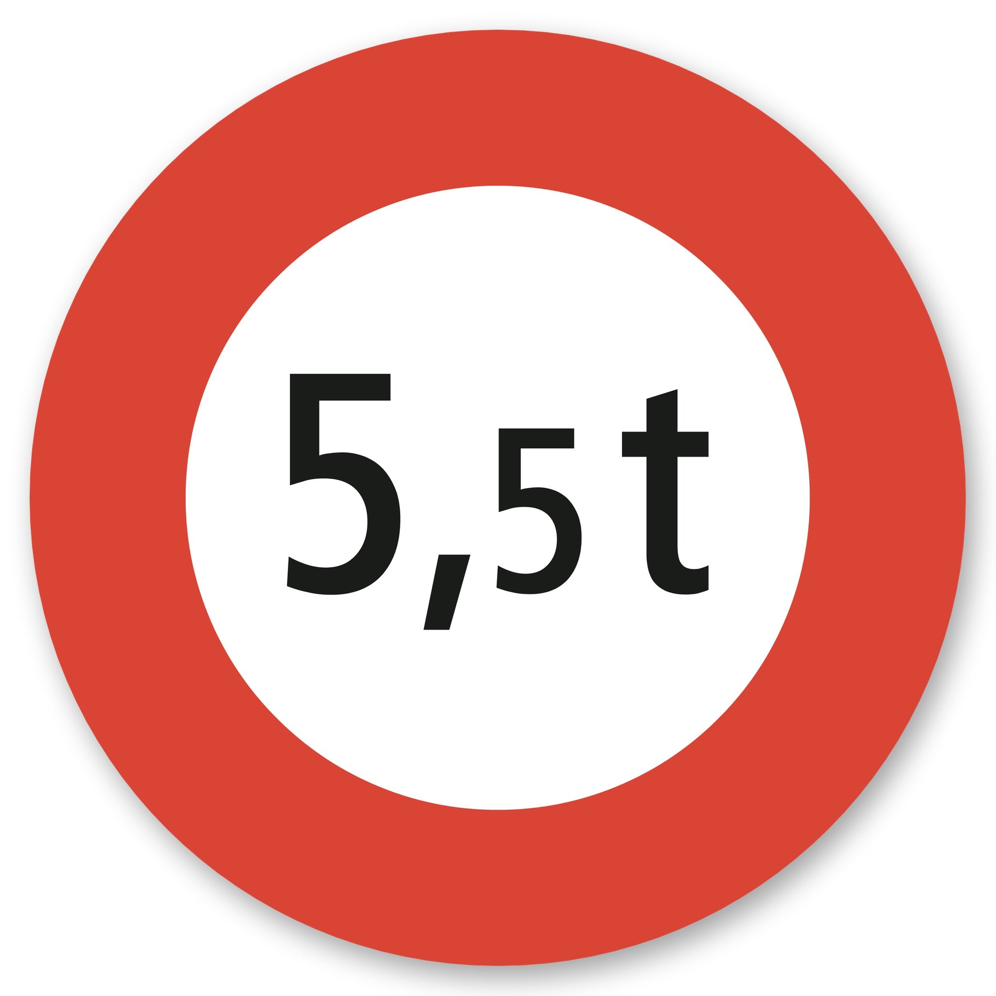 Höchstgewicht 5,5 t - Alu-Verbund Schild