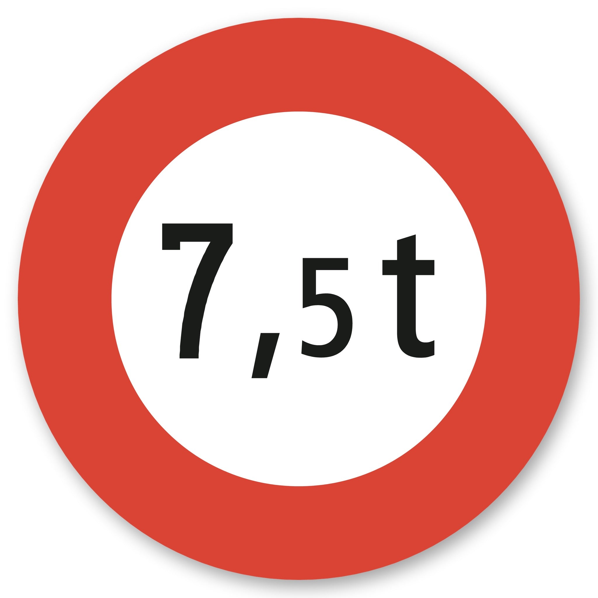 Höchstgewicht 7,5 t Schild