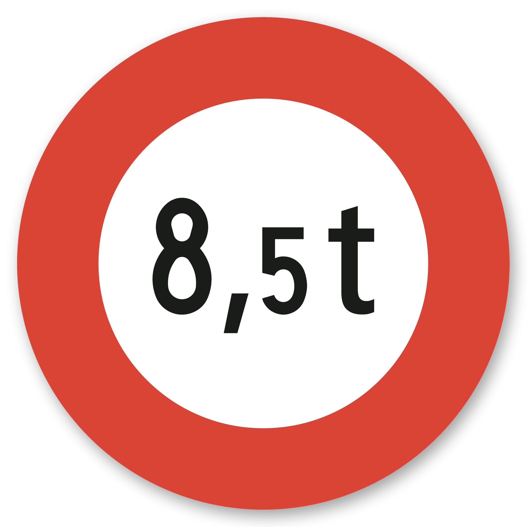 Höchstgewicht 8,5 t Schild rund, Alu-Verbund