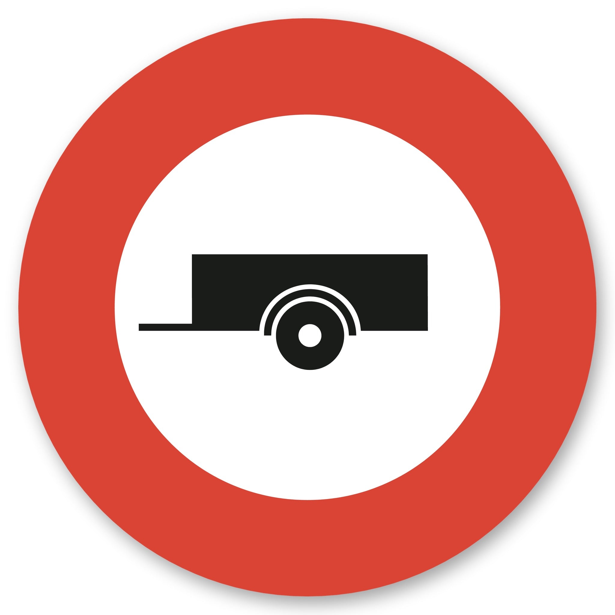 Verbot Für Anhänger - Rundes Verkehrsschild aus 3 mm Alu-Verbund