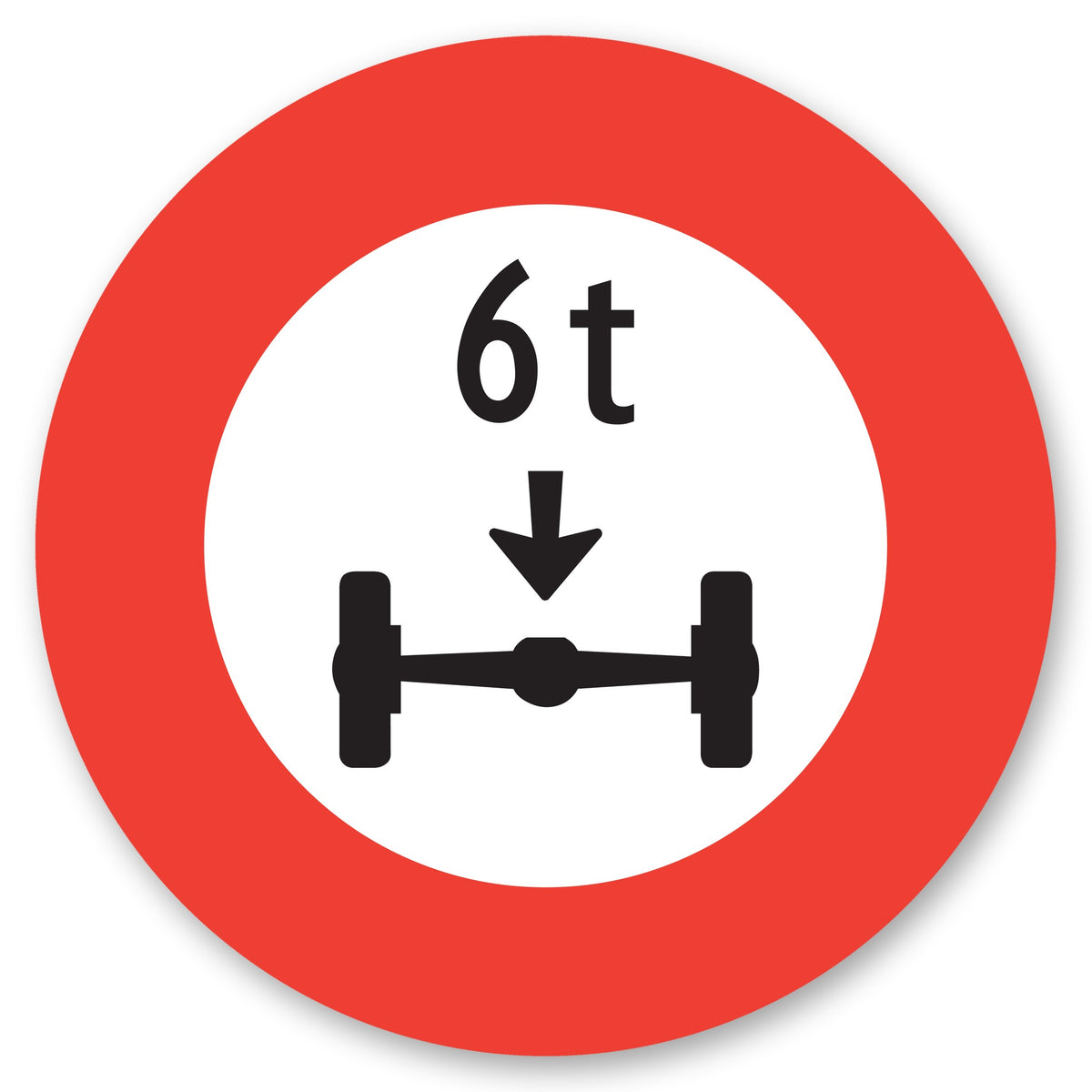Achsdruck 6 t Verkehrsschild rund