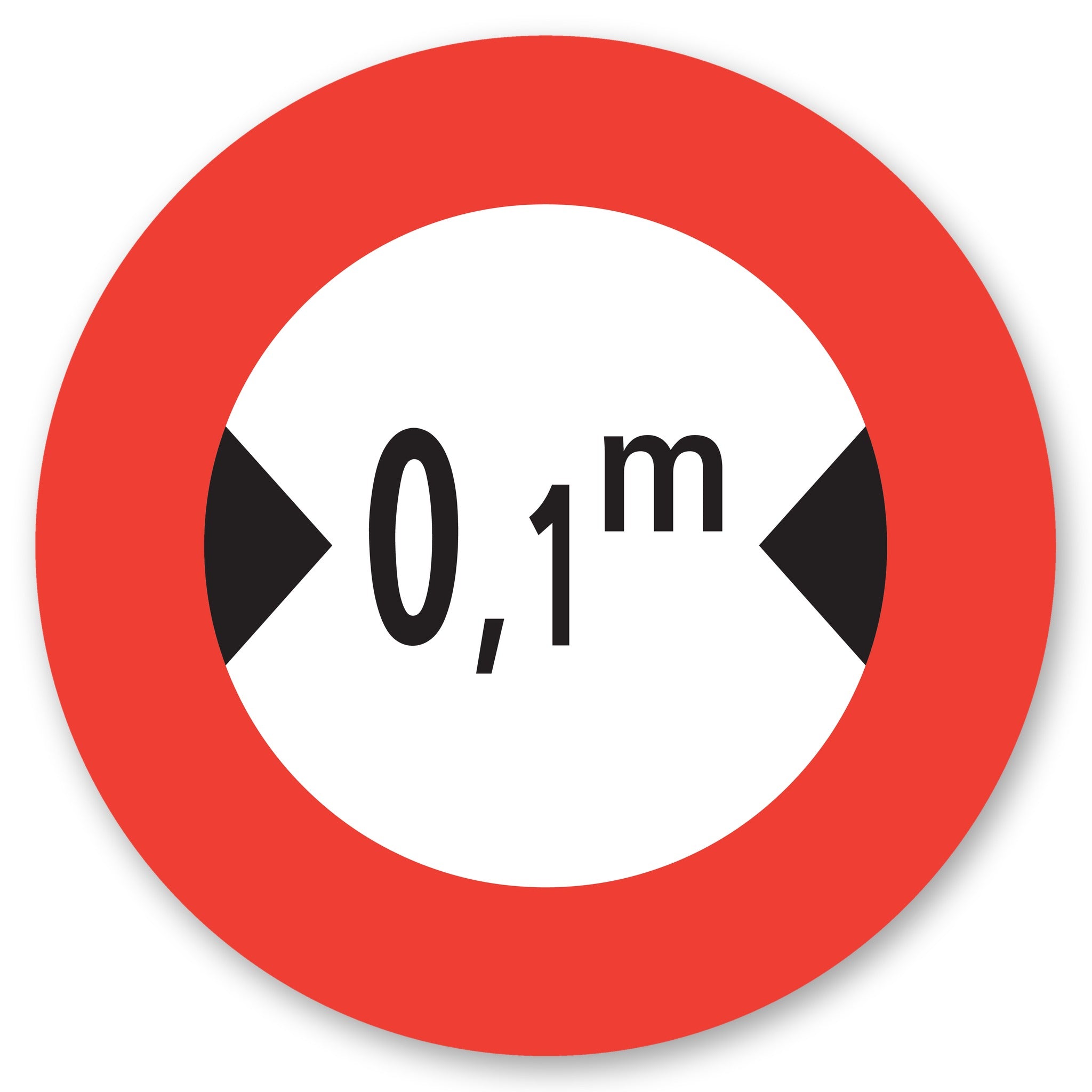 Höchstbreite 0,1 m Verkehrsschild