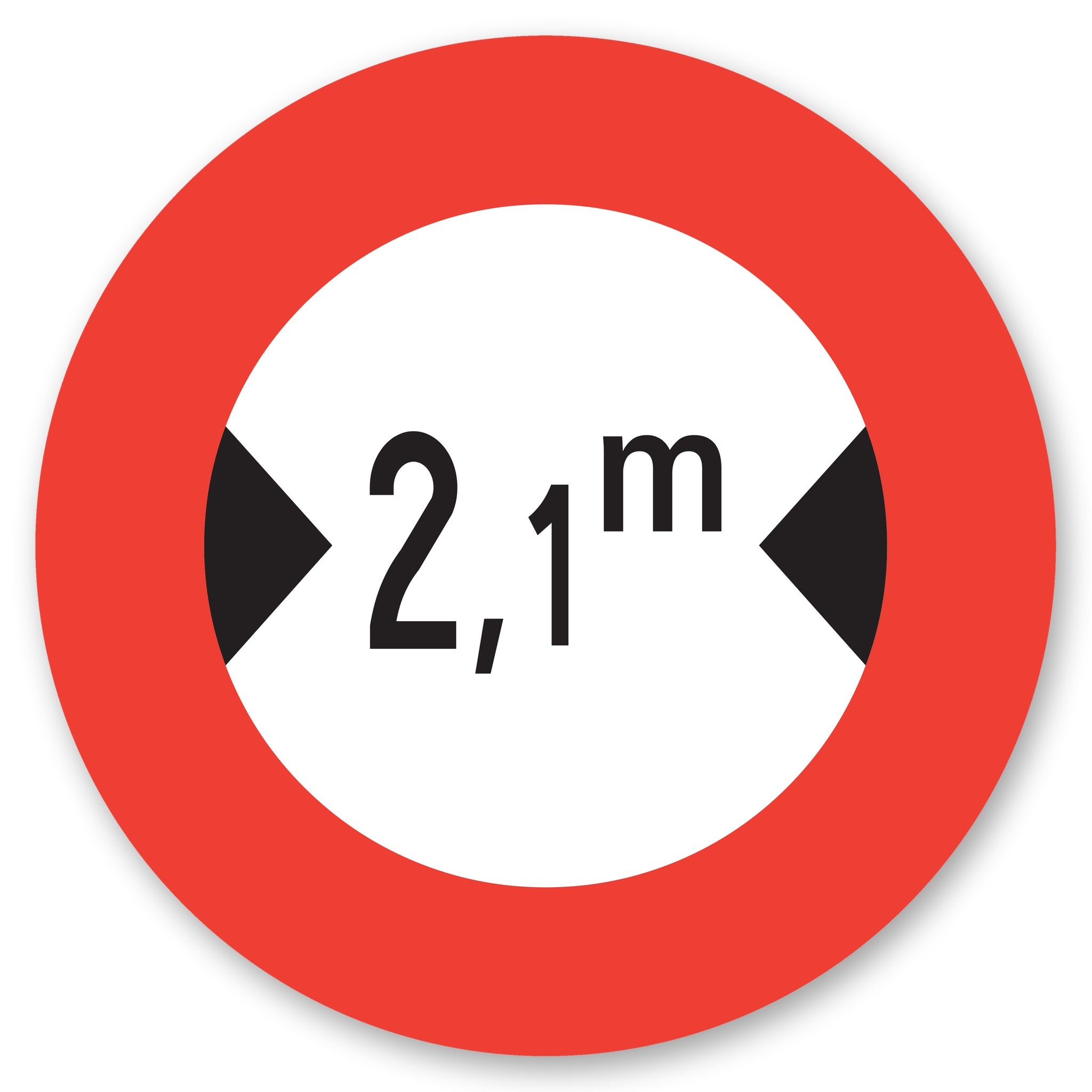 Höchstbreite 2,1 m Verkehrsschild