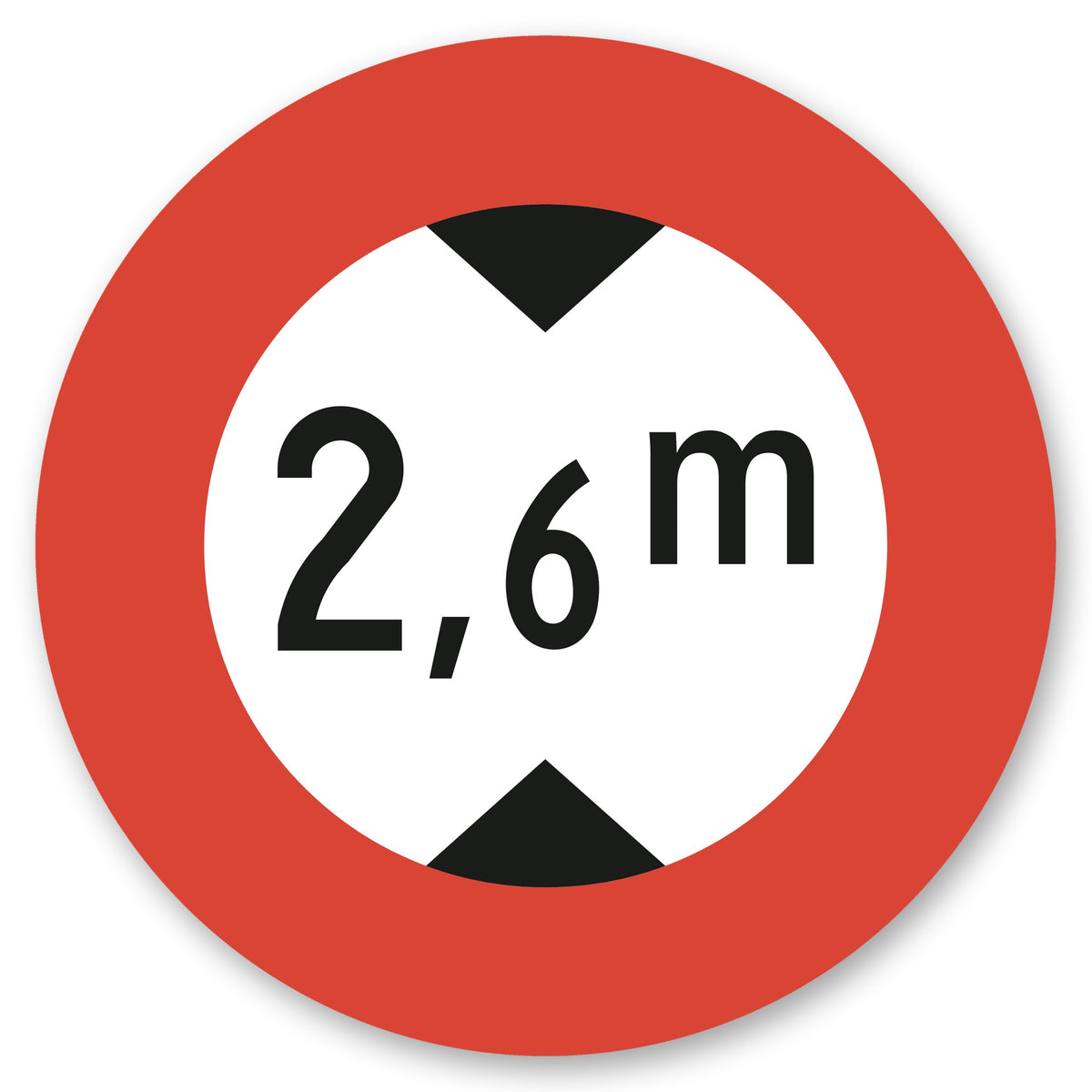 Höchsthöhe 2,6 m Schild rund Alu-Verbund