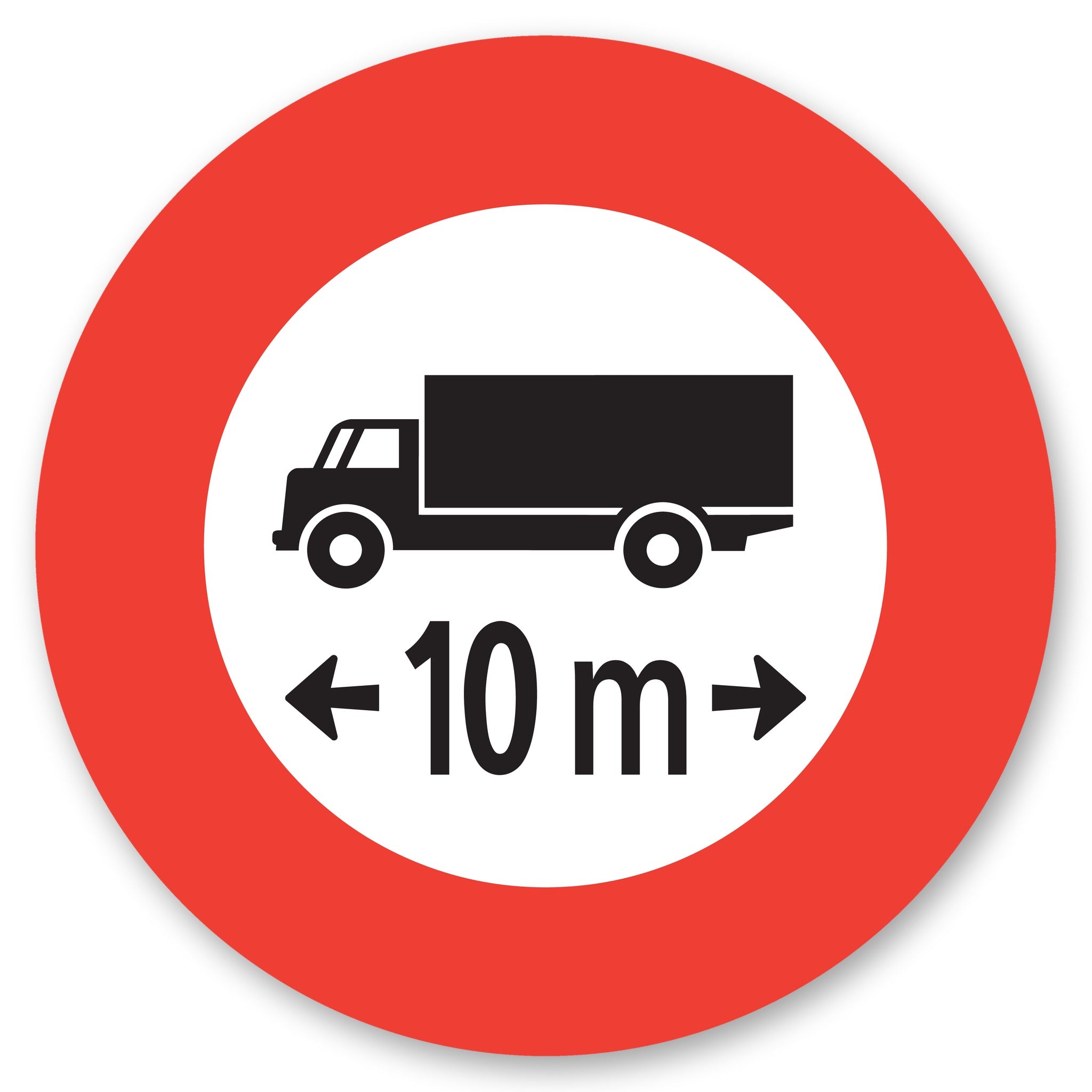 Verkehrsschild Höchstlänge 10 m, rund, Alu-Verbund 3 mm