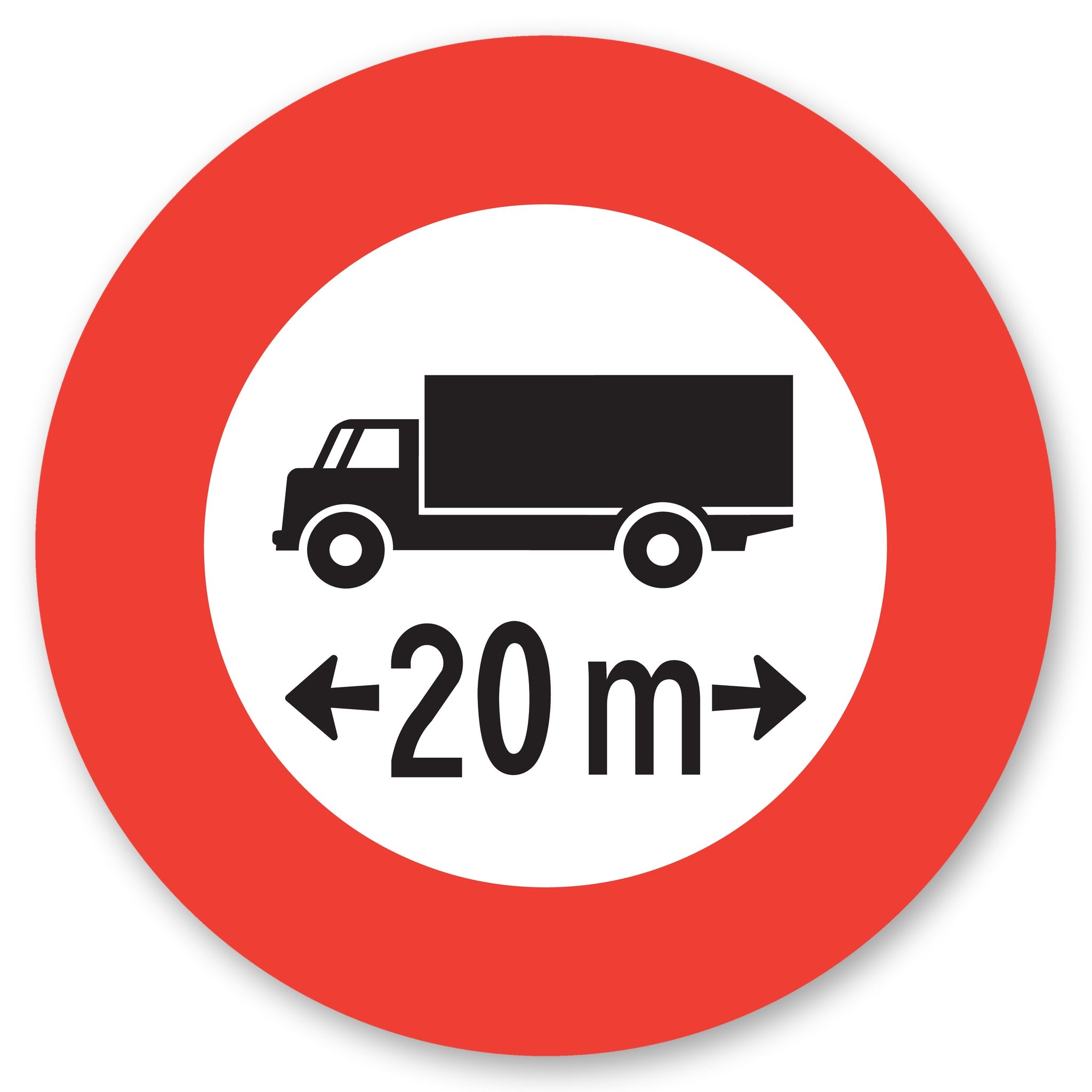 Verkehrsschild Höchstlänge 20 m, rund, Alu-Verbund 3 mm