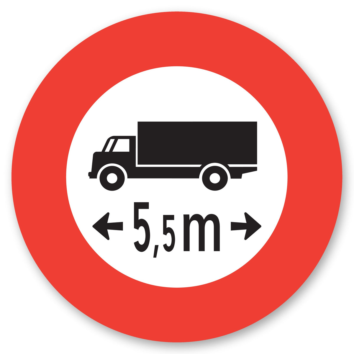 Höchstlänge 5,5 m Schild rund Alu-Verbund