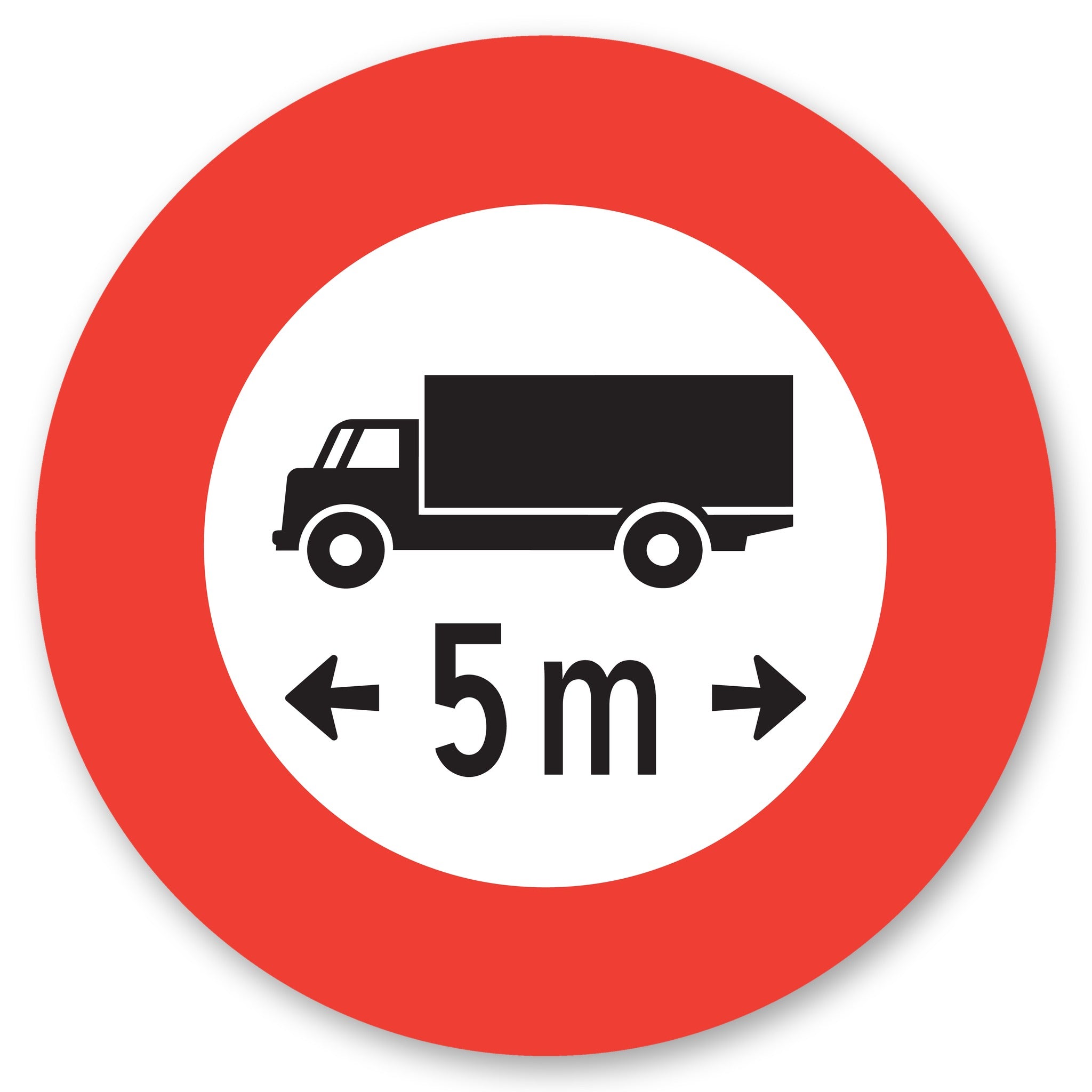 Verkehrsschild Höchstlänge 5 m, rund, Alu-Verbund 3 mm
