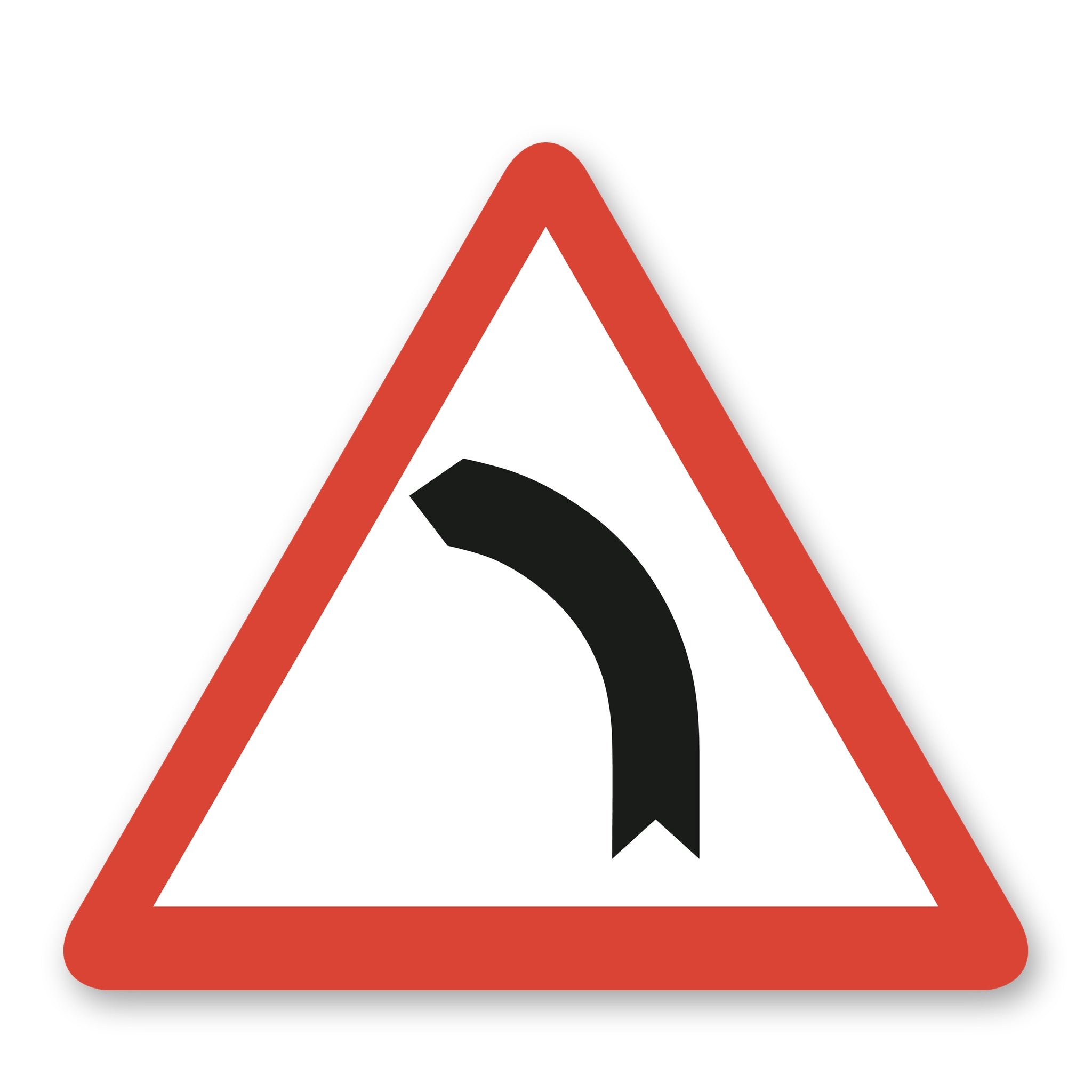 Kurve links Warnschild Alu-Verbund