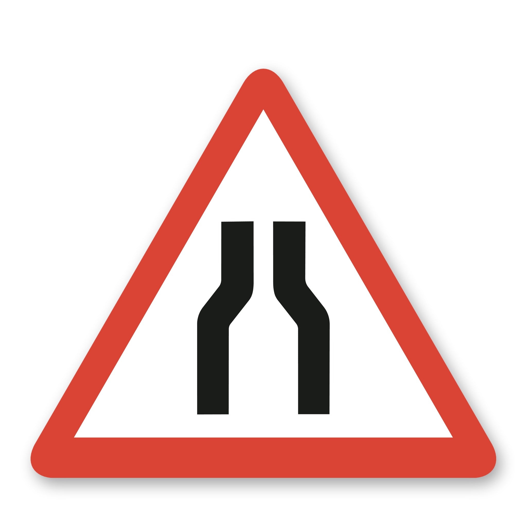 Verengte Fahrbahn Warnschild