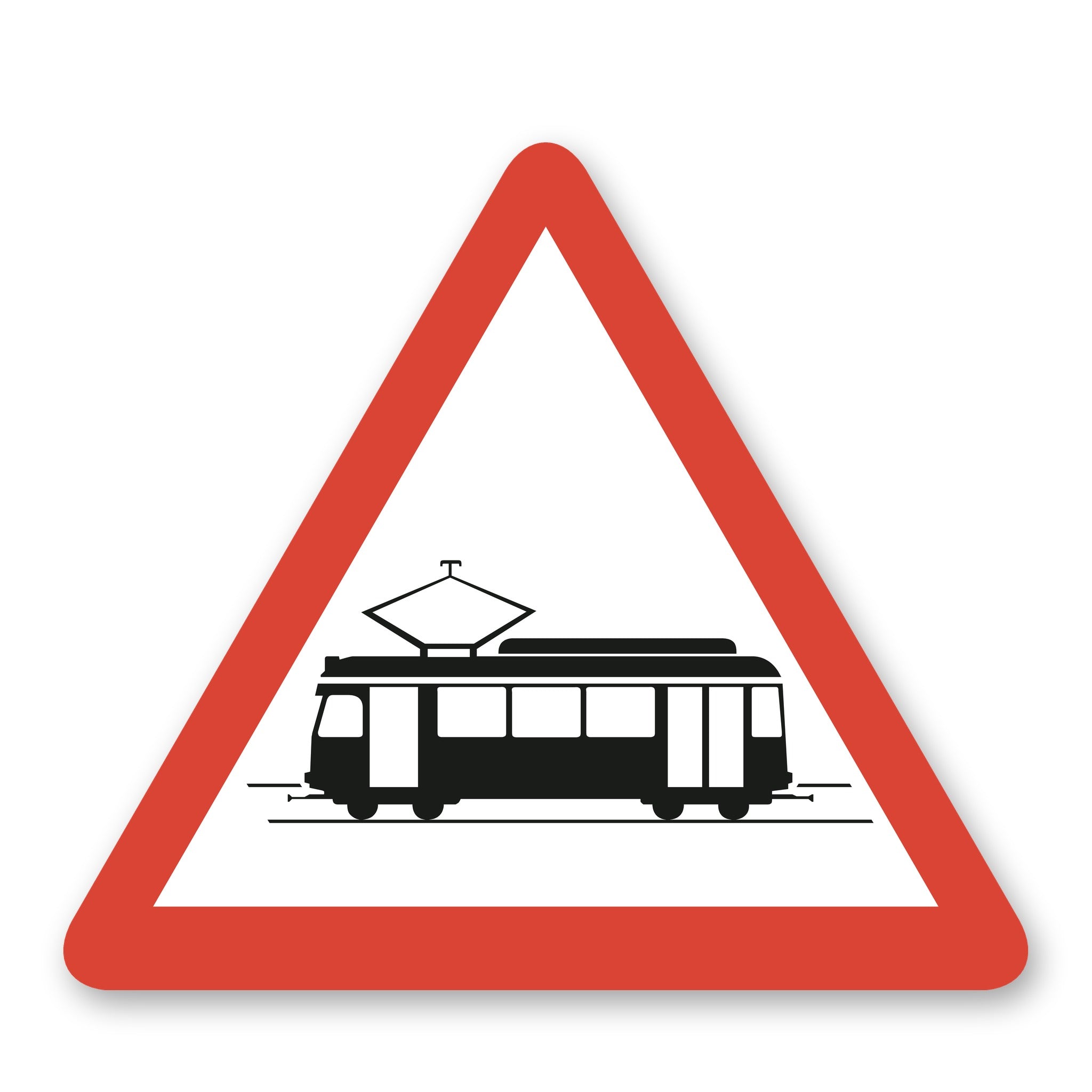 Strassenbahn Warnschild