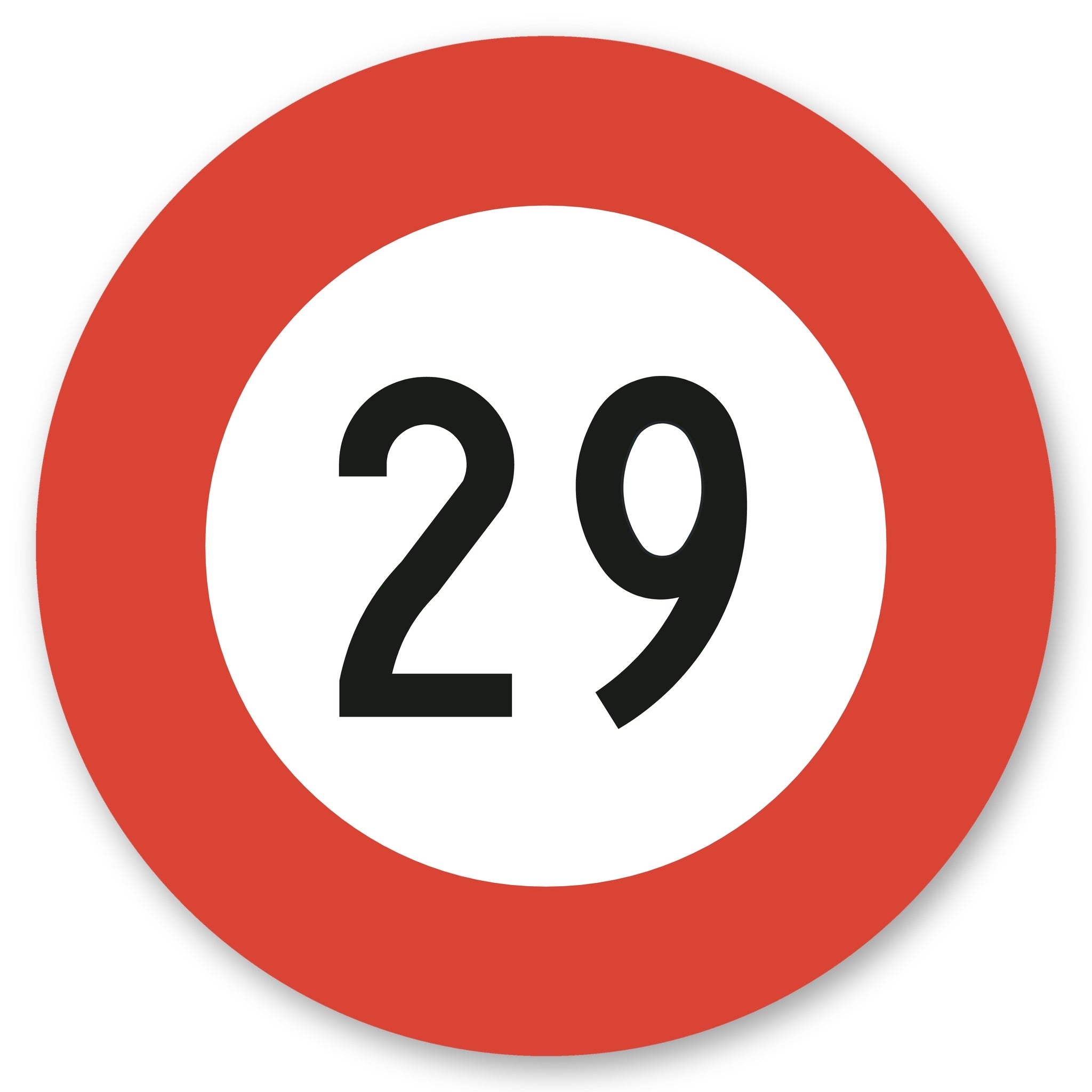 Höchstgeschwindigkeit 29 km/h Verkehrsschild Alu-Verbund