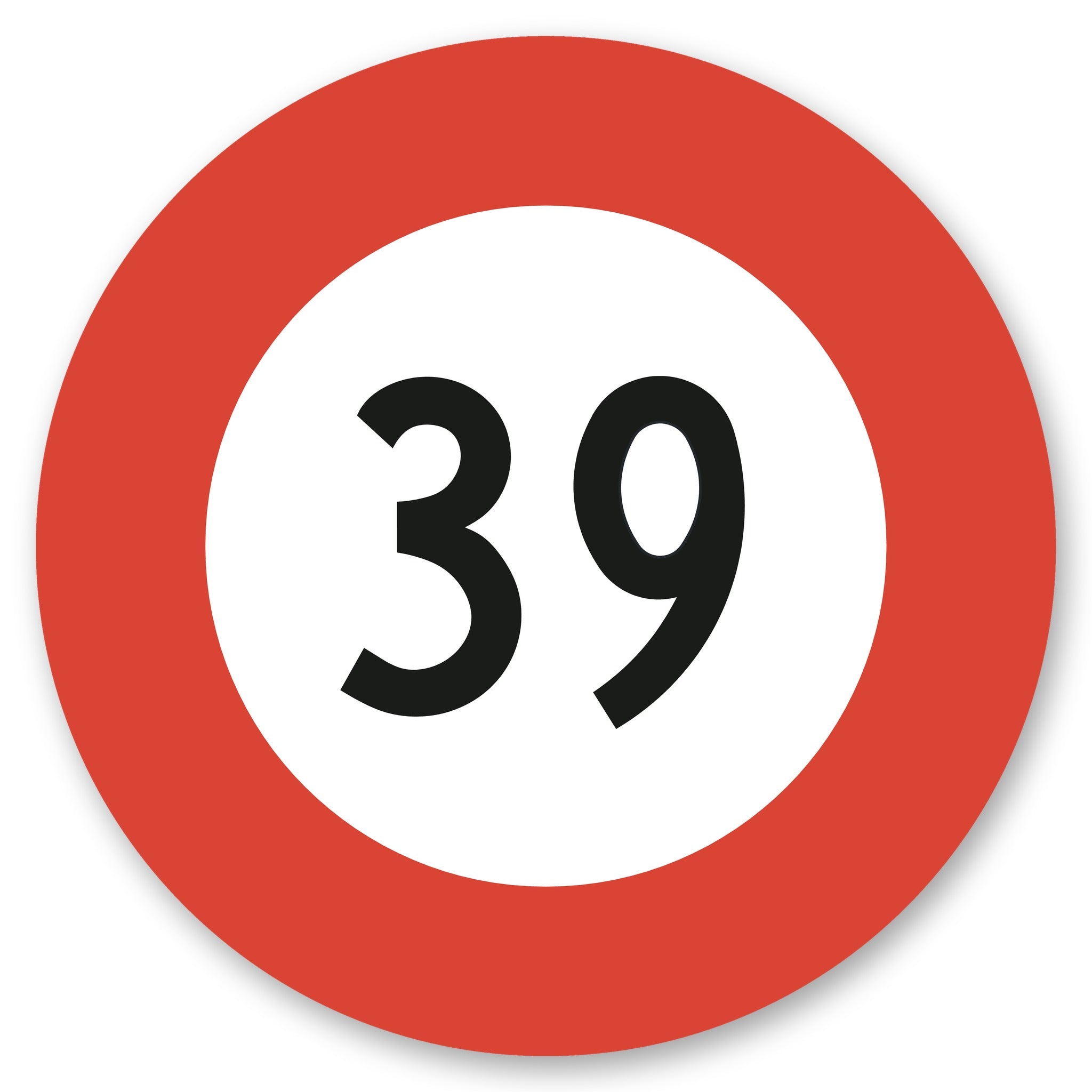 Höchstgeschwindigkeit 39 km/h Verkehrsschild Alu-Verbund