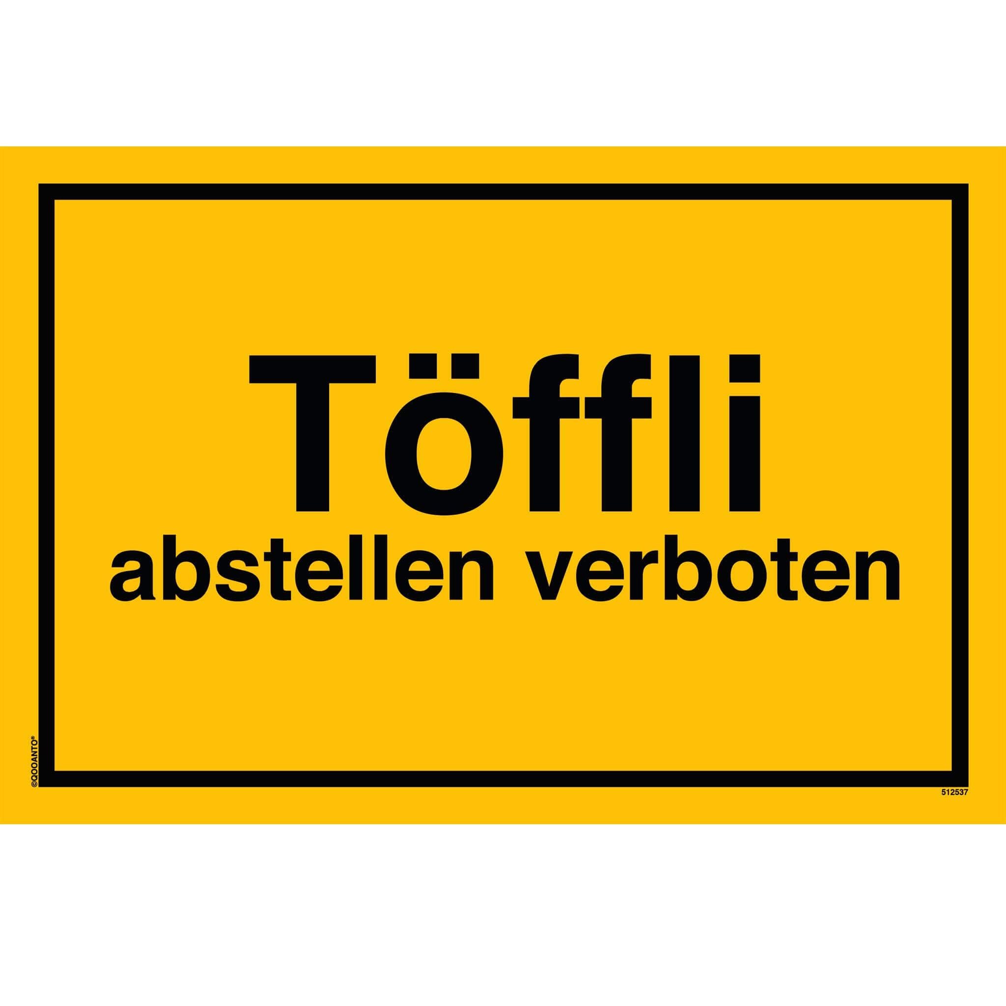 Töffli abstellen verboten, gelb, Schild