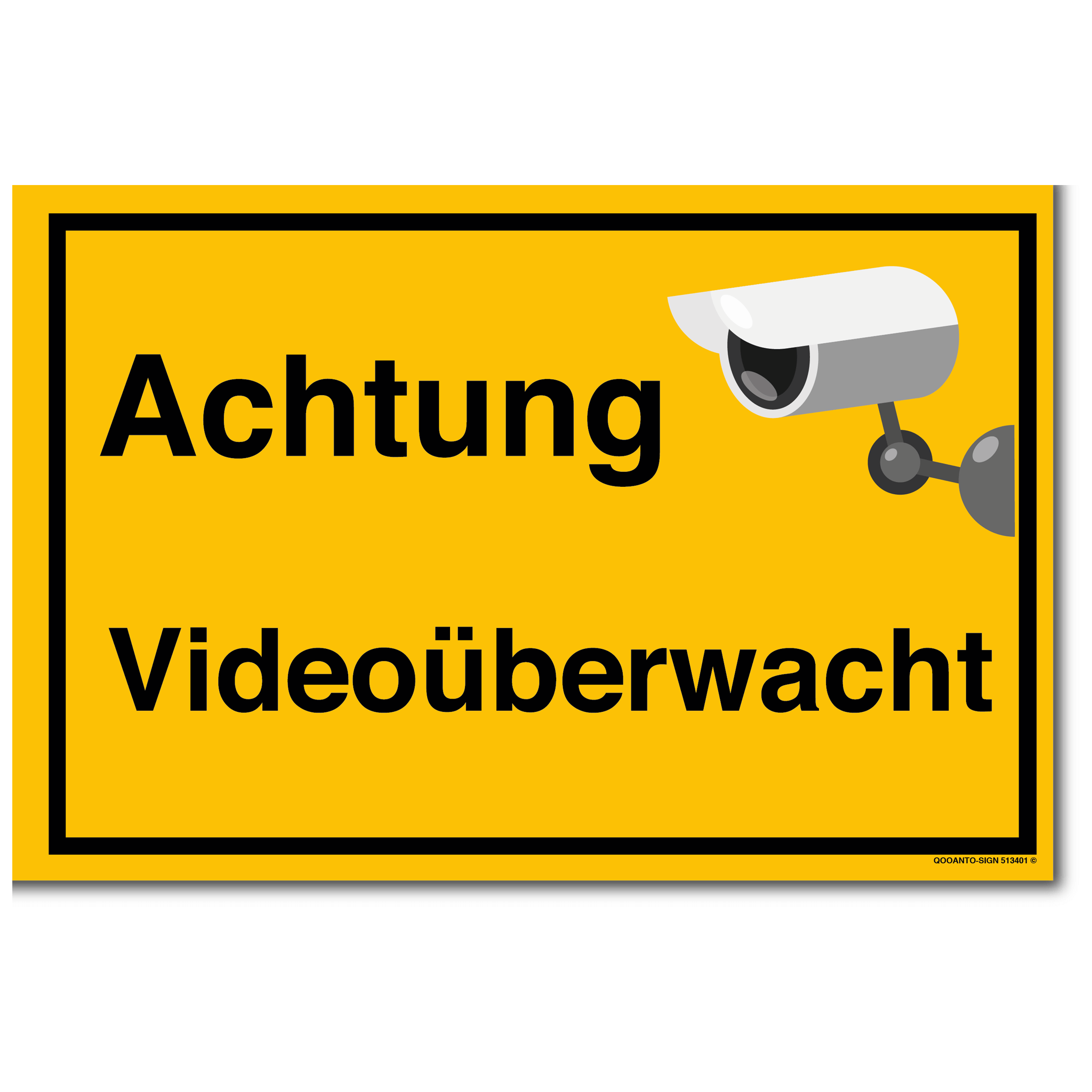 Achtung VIDEOÜBERWACHUNG, gelb, Schild oder Aufkleber