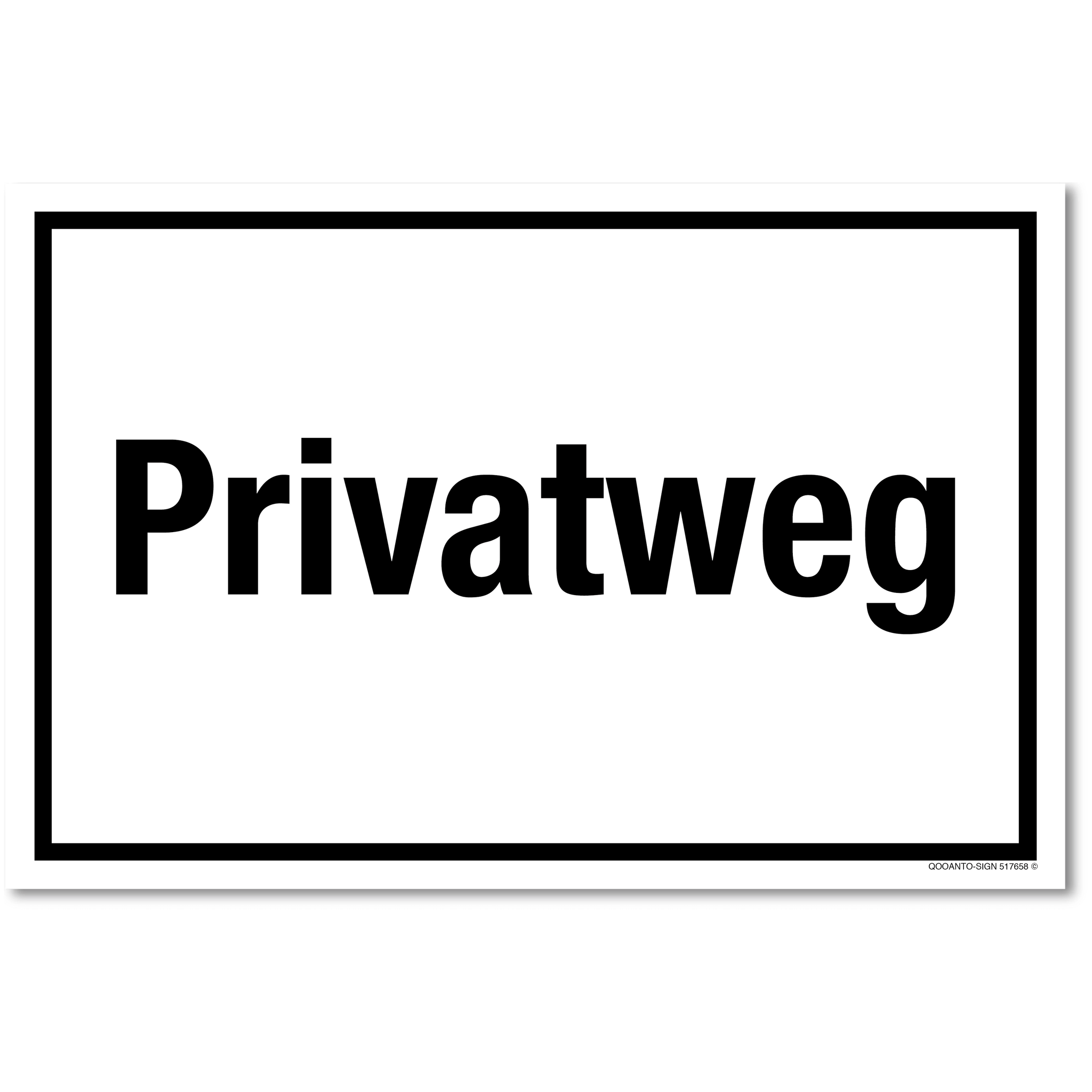 Privatweg, weiss, Schild oder Aufkleber