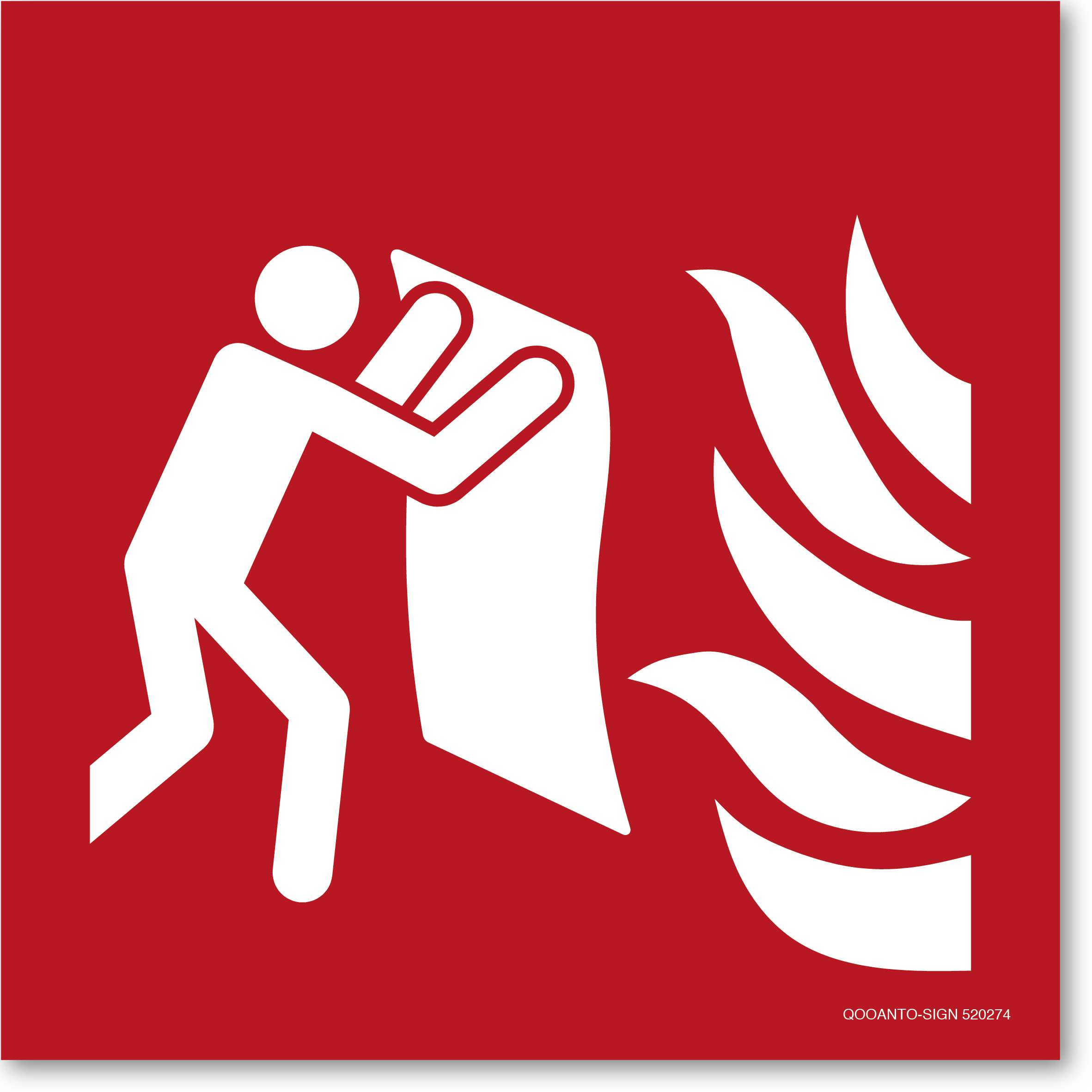 Feuerlöschdecke, Schild oder Aufkleber