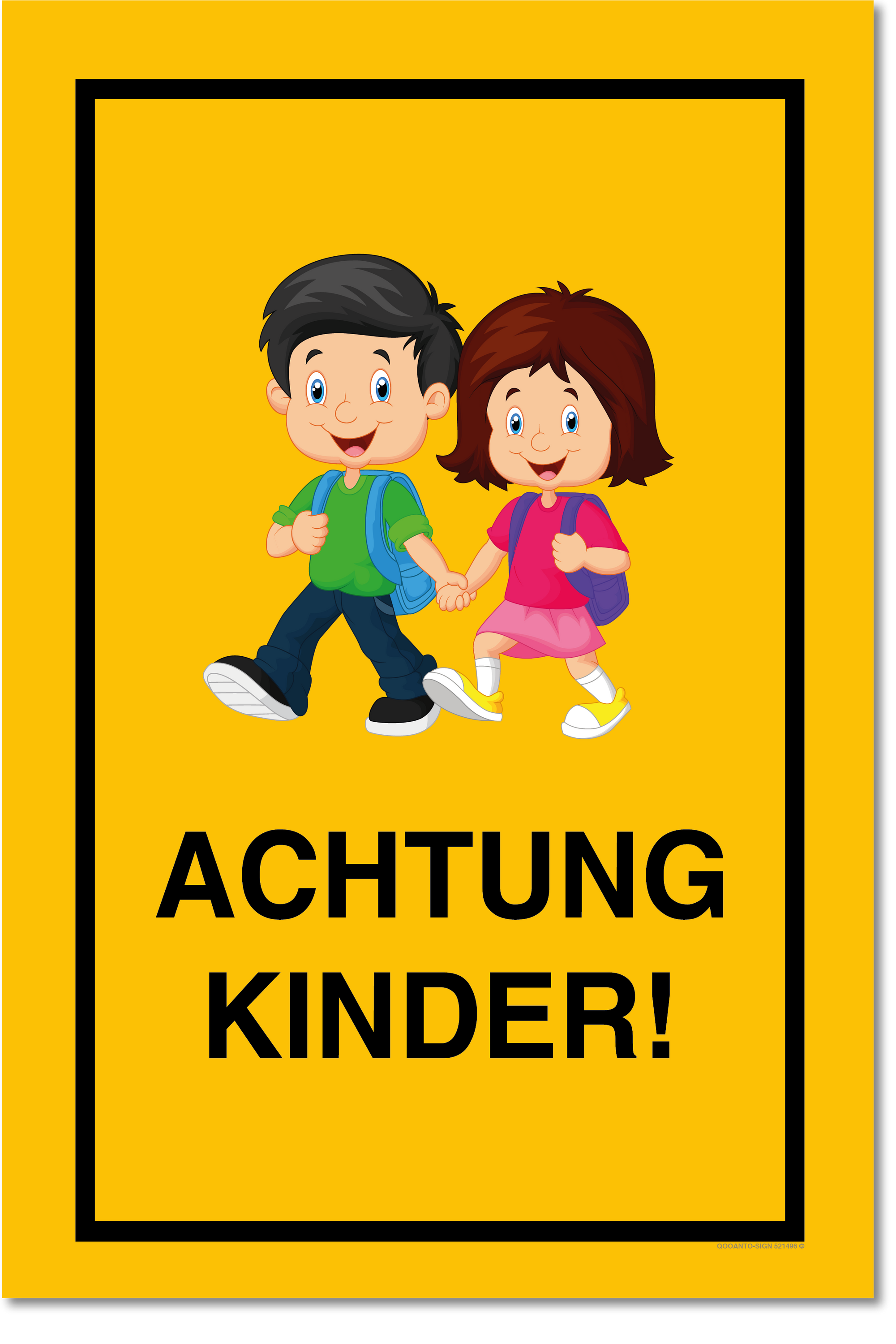 Achtung Kinder Schild Achtung Kinder aus 3 mm starkem Alu-Verbund (UV- und wetterfest)