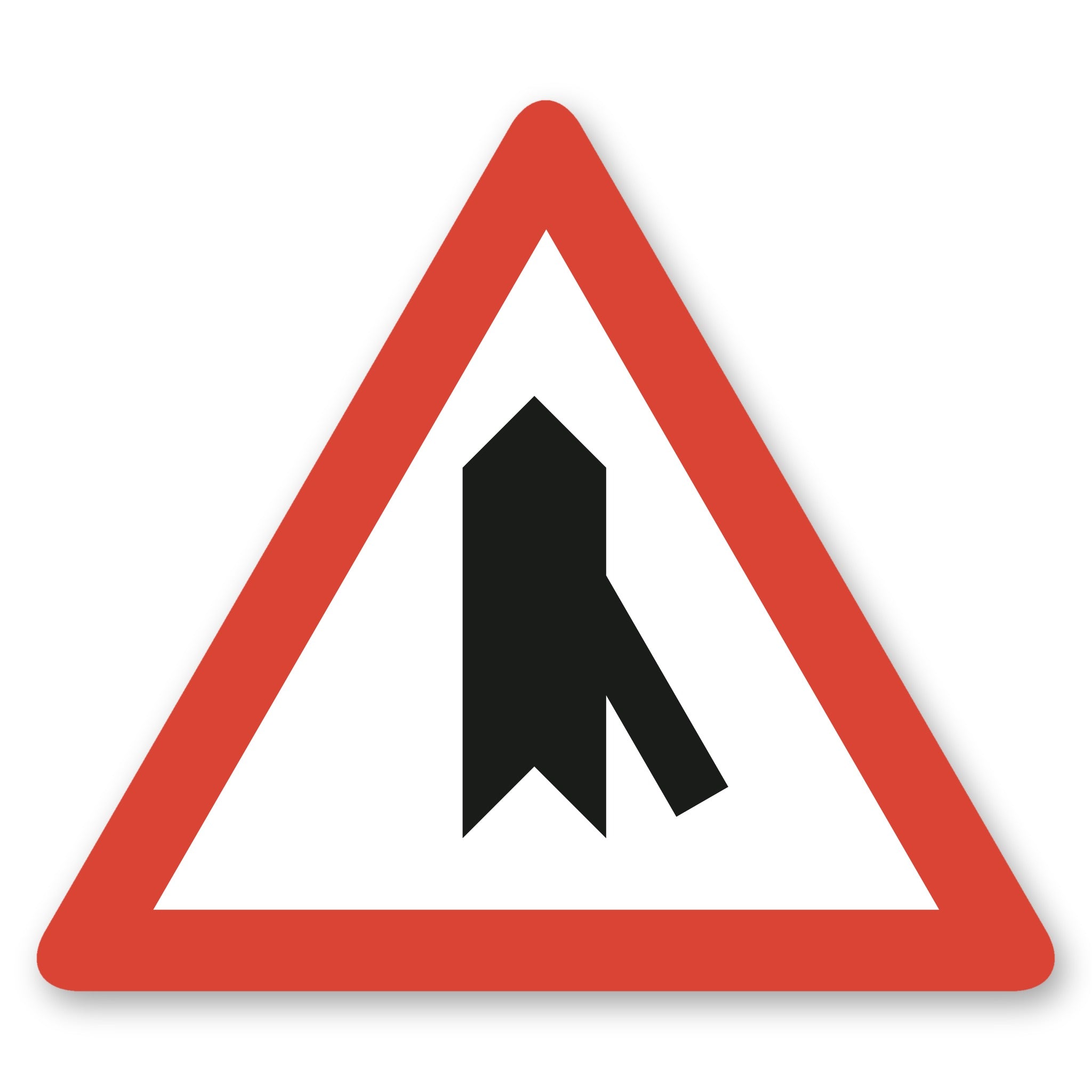 Einfahrt von rechts Warnschild Vorschau