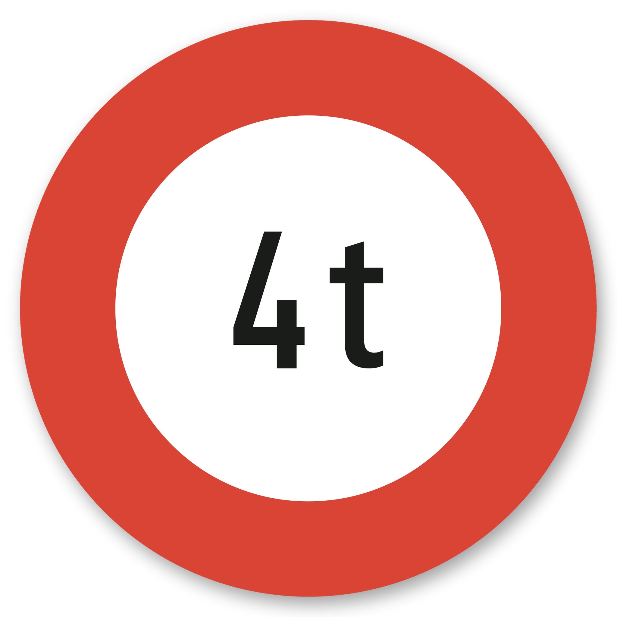 Höchstgewicht 4 t Verkehrsschild rund, Alu-Verbund